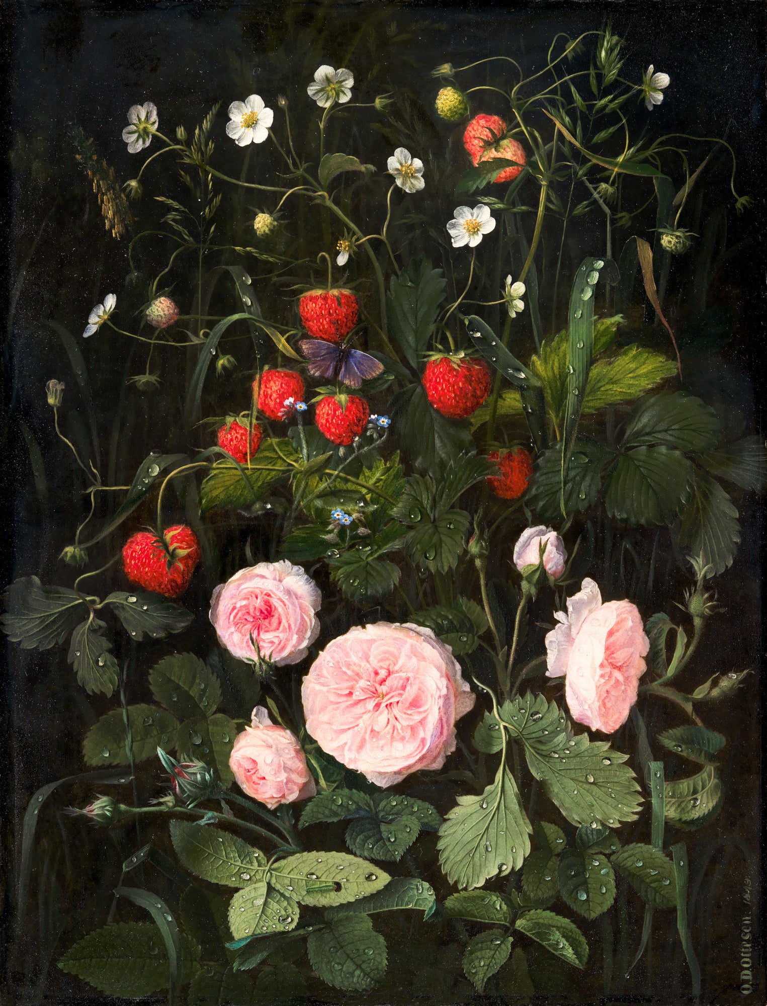 Hosszú női ruha (O.D. Ottesen - Still Life with Roses and Strawberries)