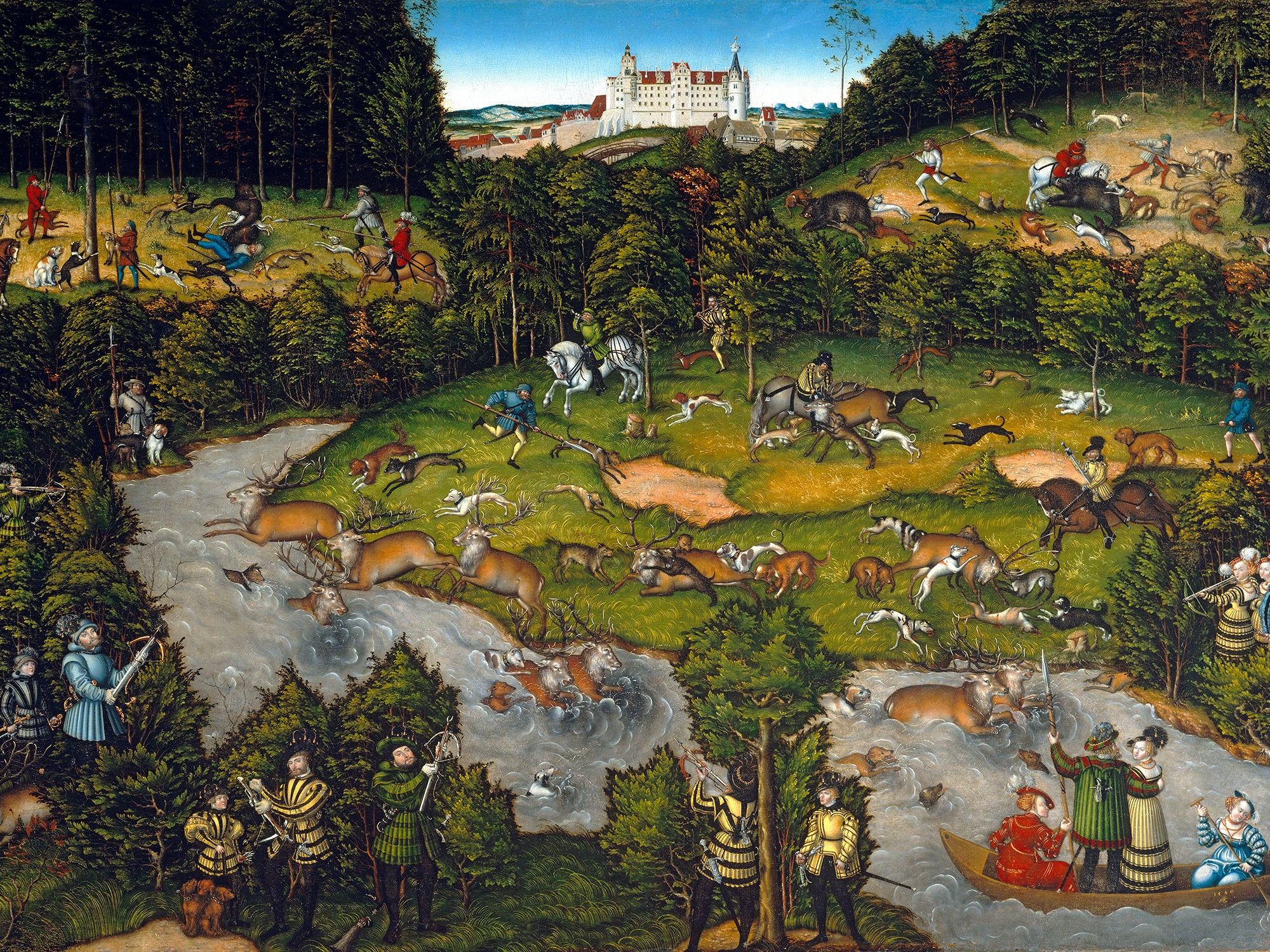 Polár takaró (Lucas Cranach the elder -  Hunting near Hartenfels castle)