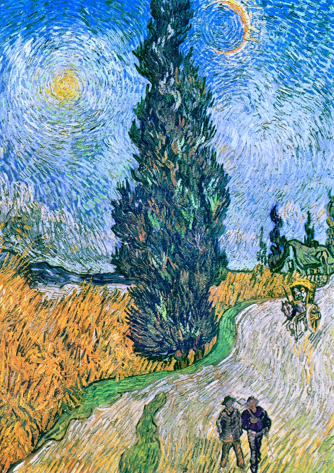 Vázlat füzet (A4) (Vincent Van Gogh - Road wth Cypress and Stars)