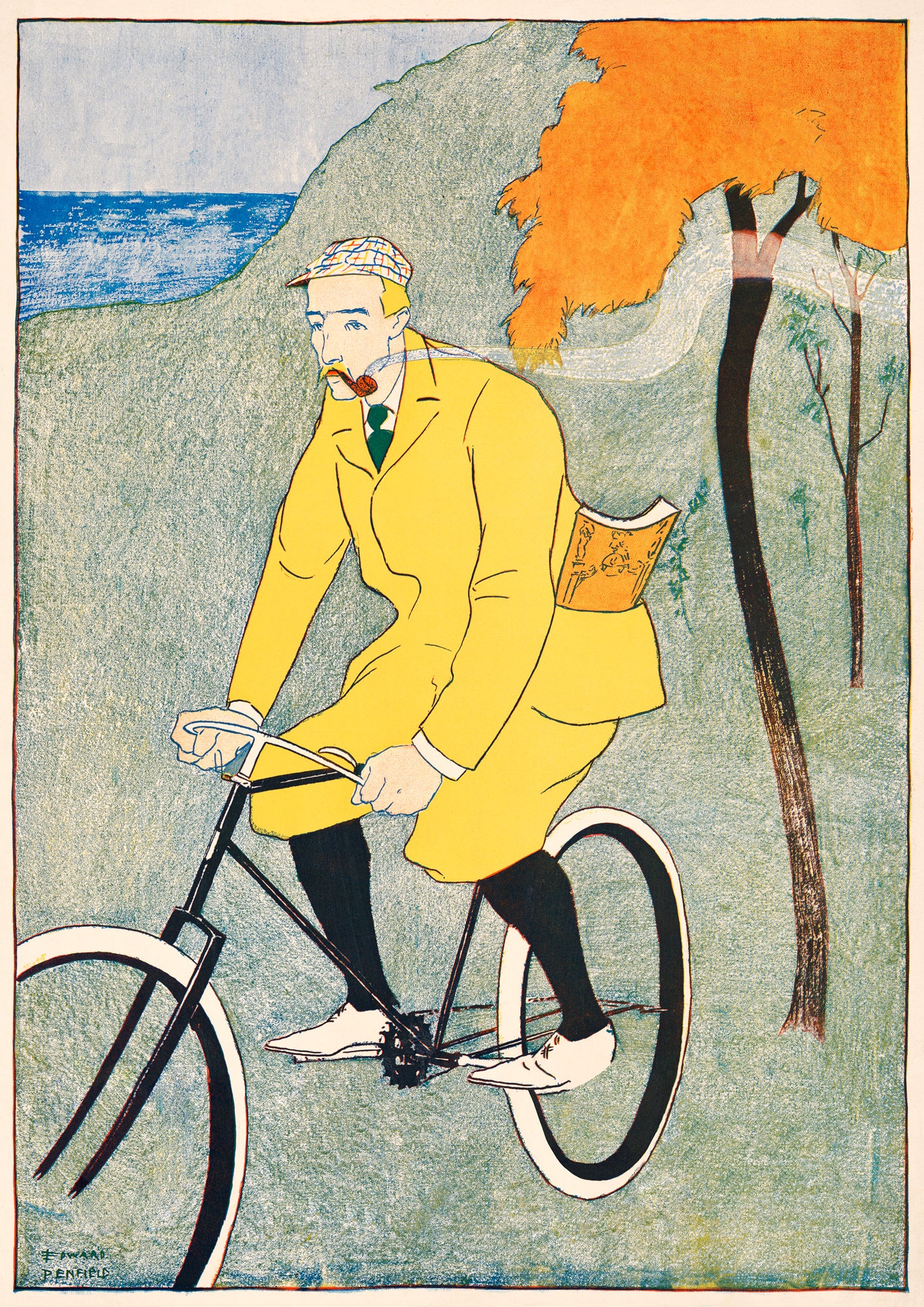 Vázlat füzet (A4) (Edward Penfield - Man riding bicycle)