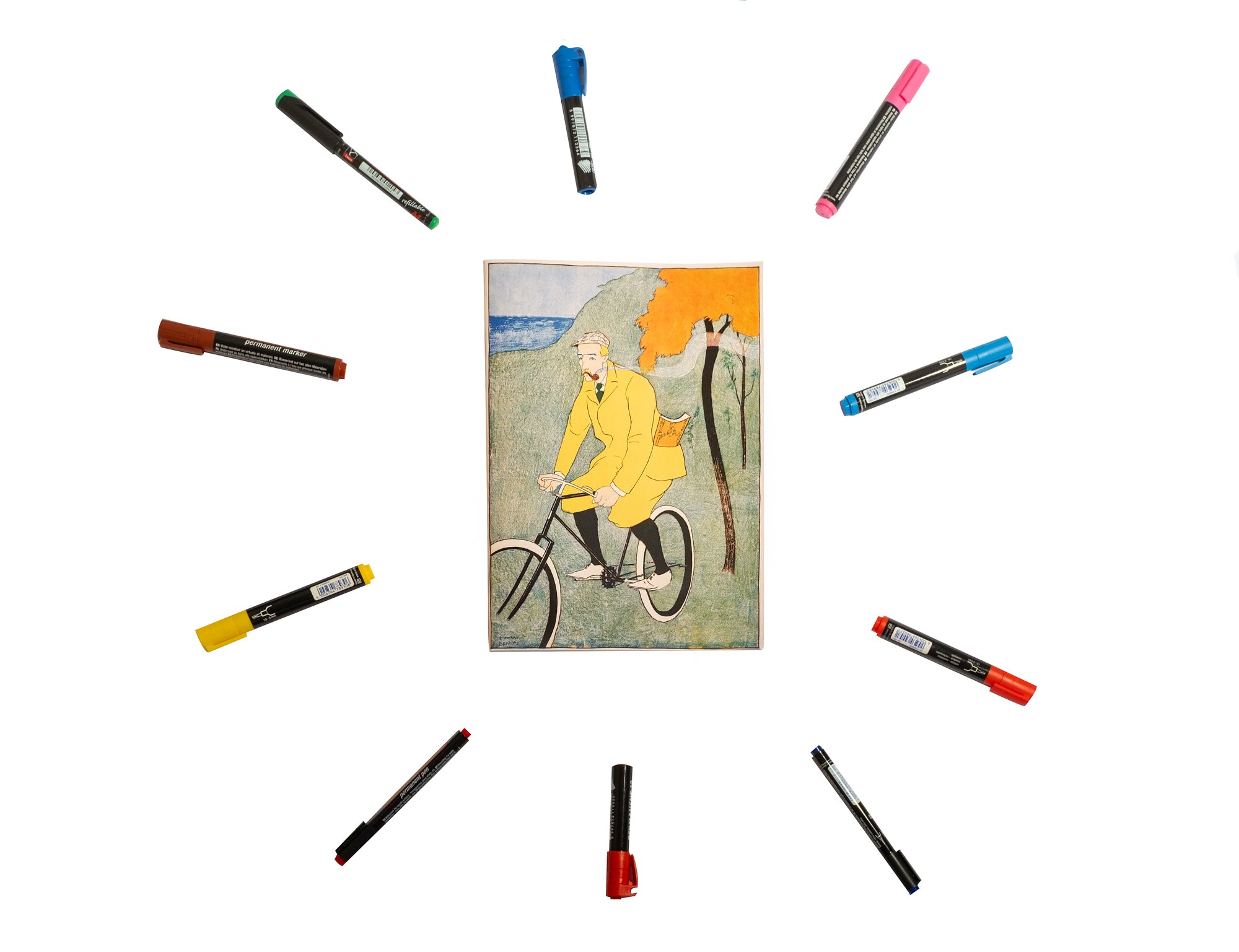 Vázlat füzet (A4) (Edward Penfield - Man riding bicycle)