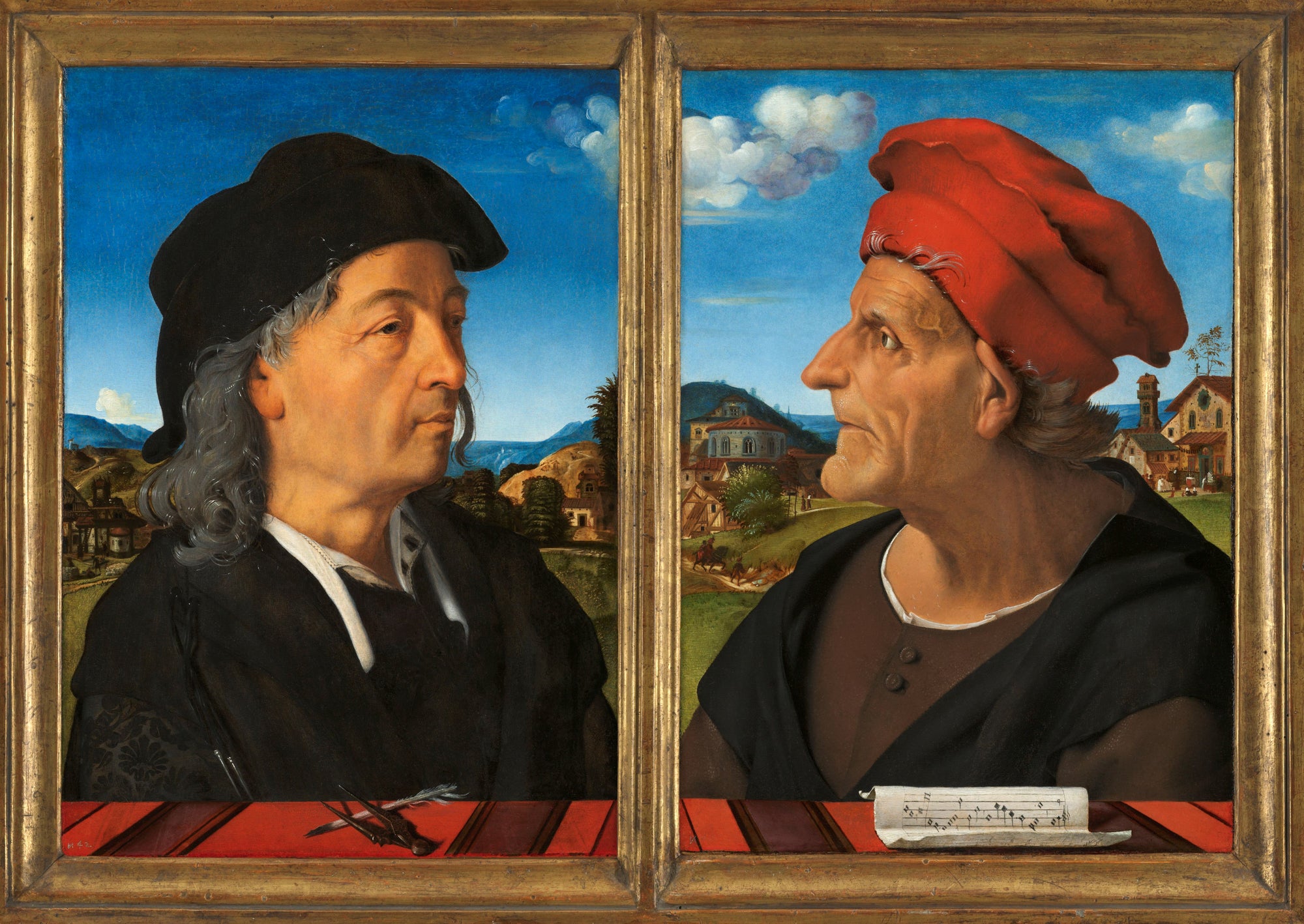 Hosszú ujjú póló (Piero di Cosimo - Portraits of Giuliano da Sangallo and Francesco Giamberti)