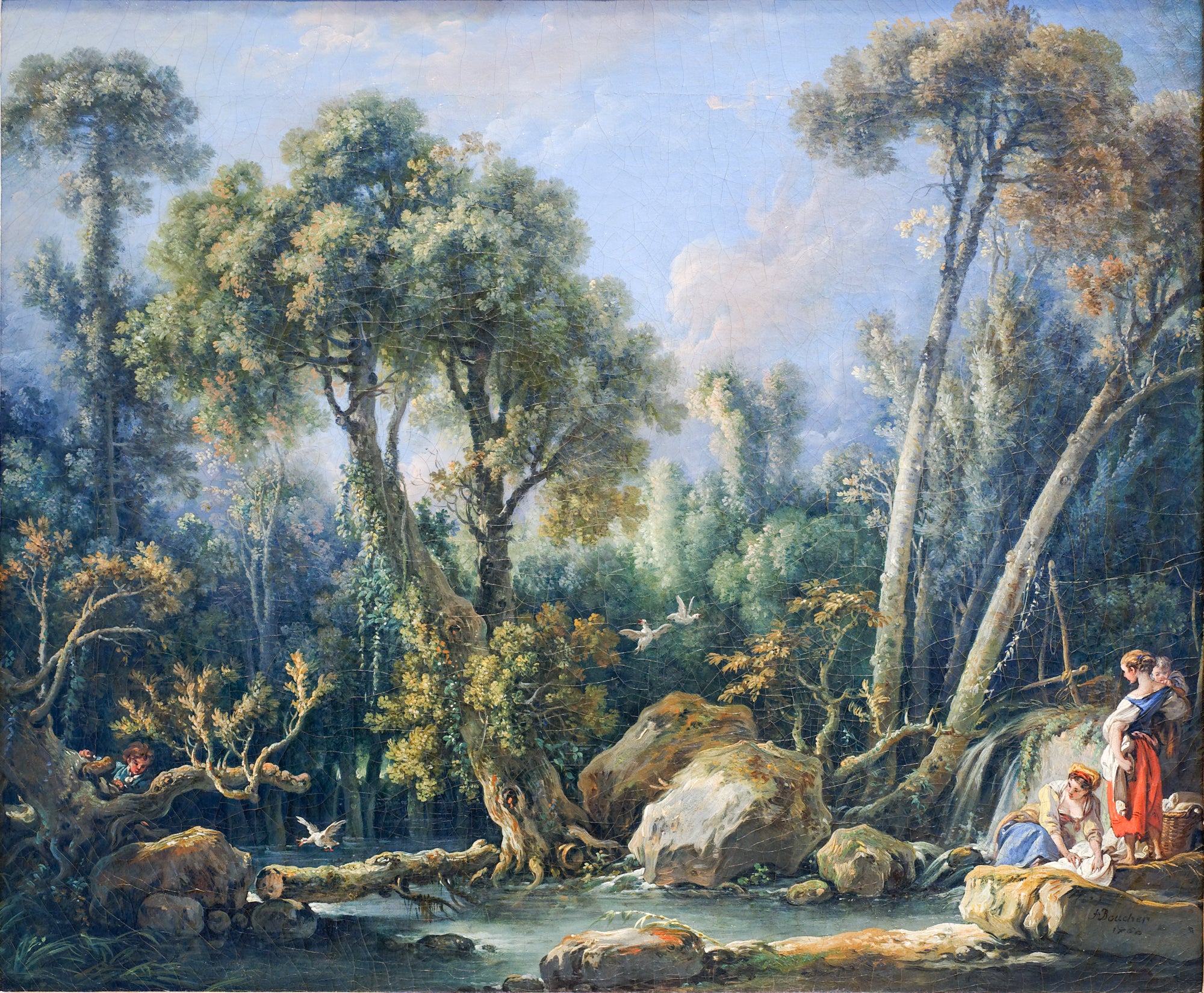 Hosszú ujjú póló (François Boucher - Laundresses in a Landscape)