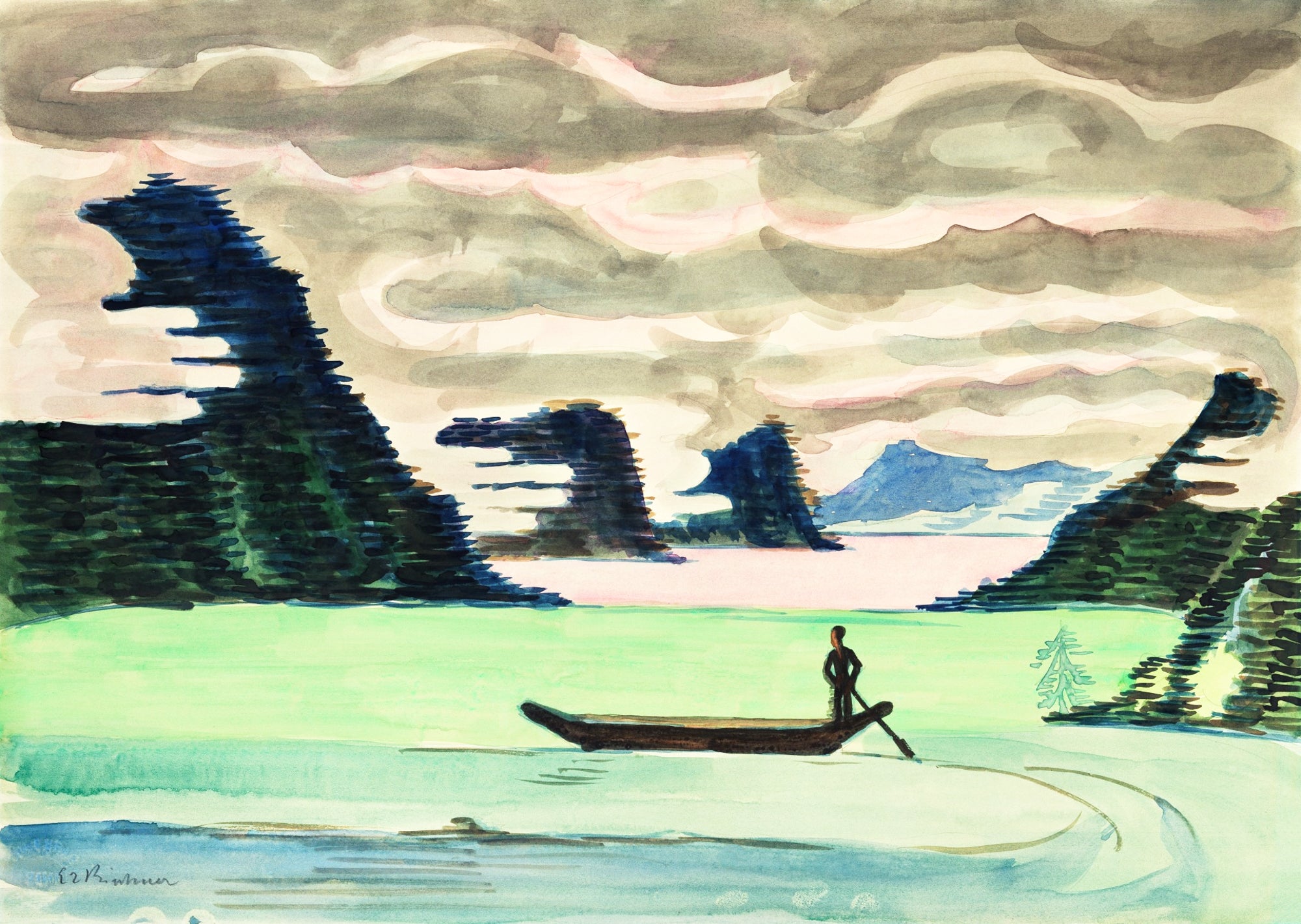 Hosszú ujjú póló (Ernst Ludwig Kirchner - Mountain lake)