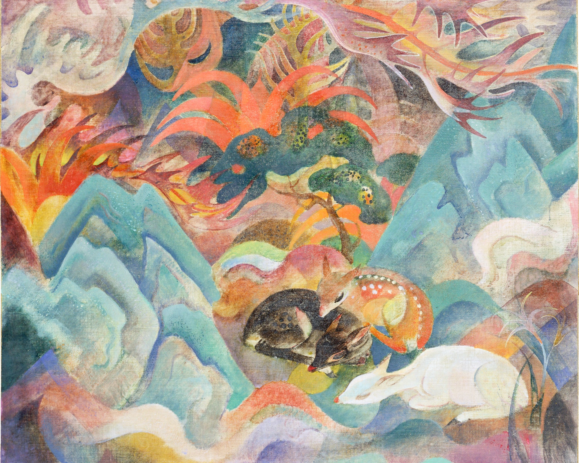 Polár takaró (Jean Bloé Niestlé - Rehe in japanischer Landschaft)