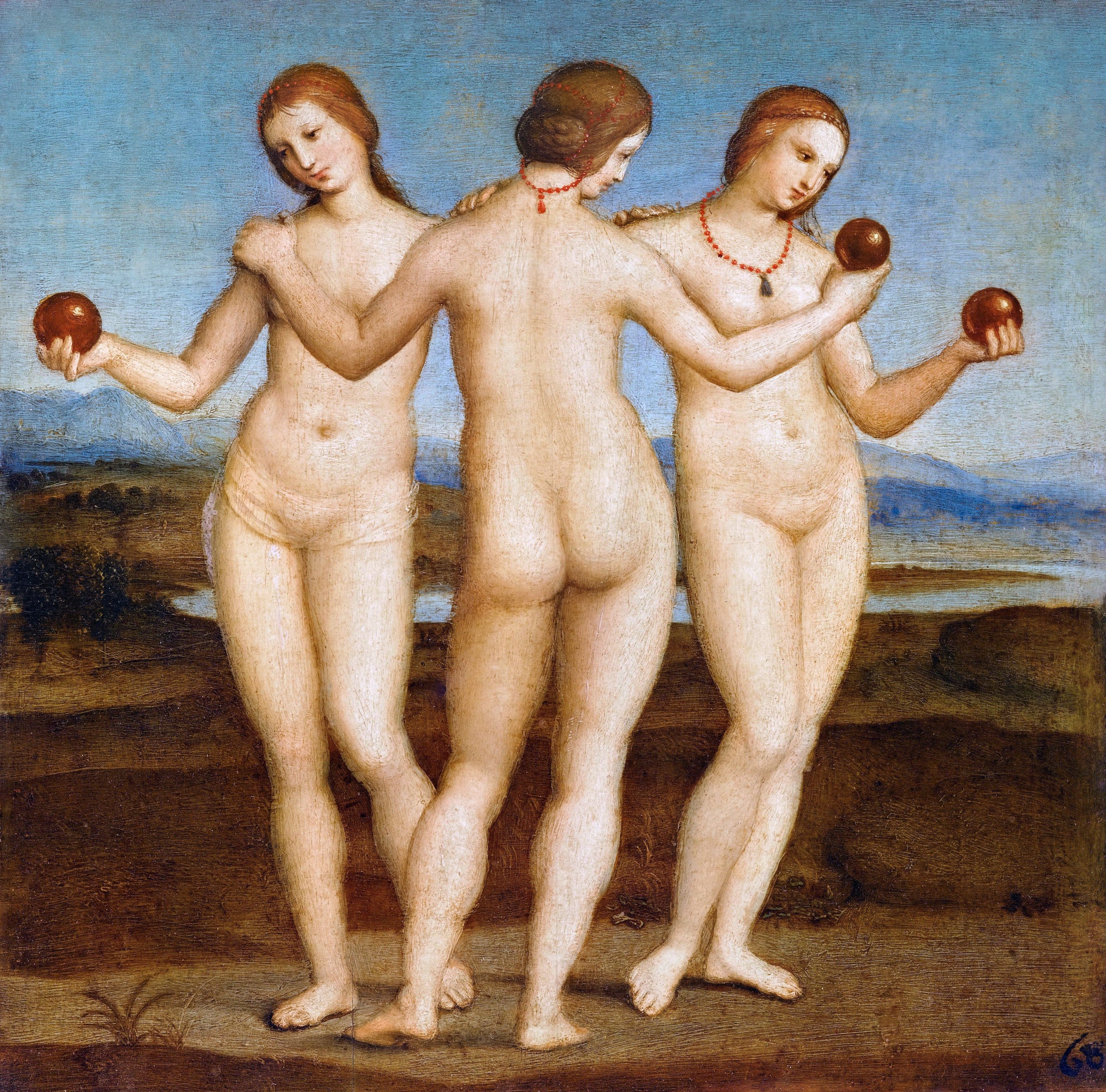 Modern stílusú hátizsák laptop zsebbel (Raffaello Sanzio - Three Graces)