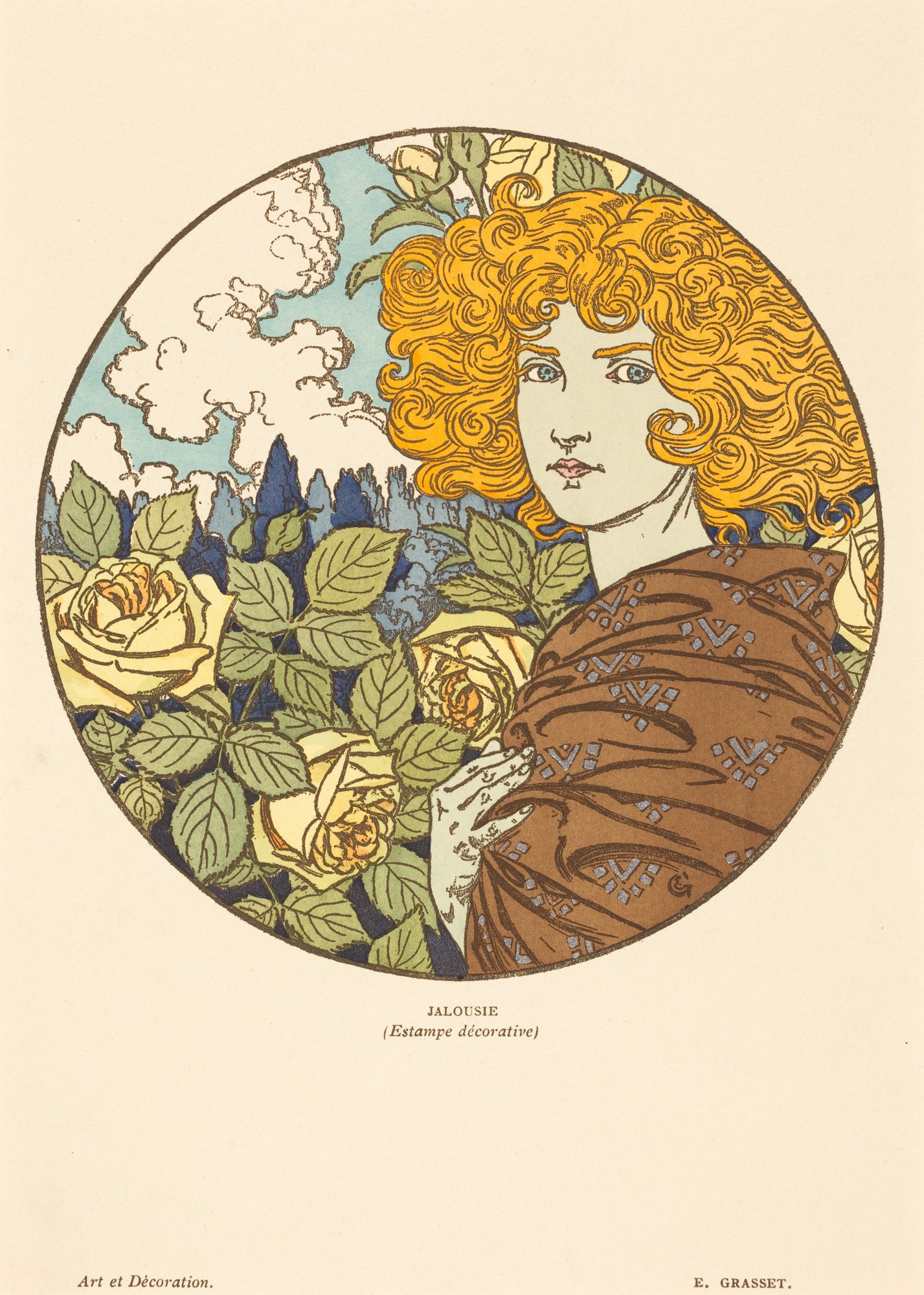 Oversized póló (Eugène Grasset - Jealousy)