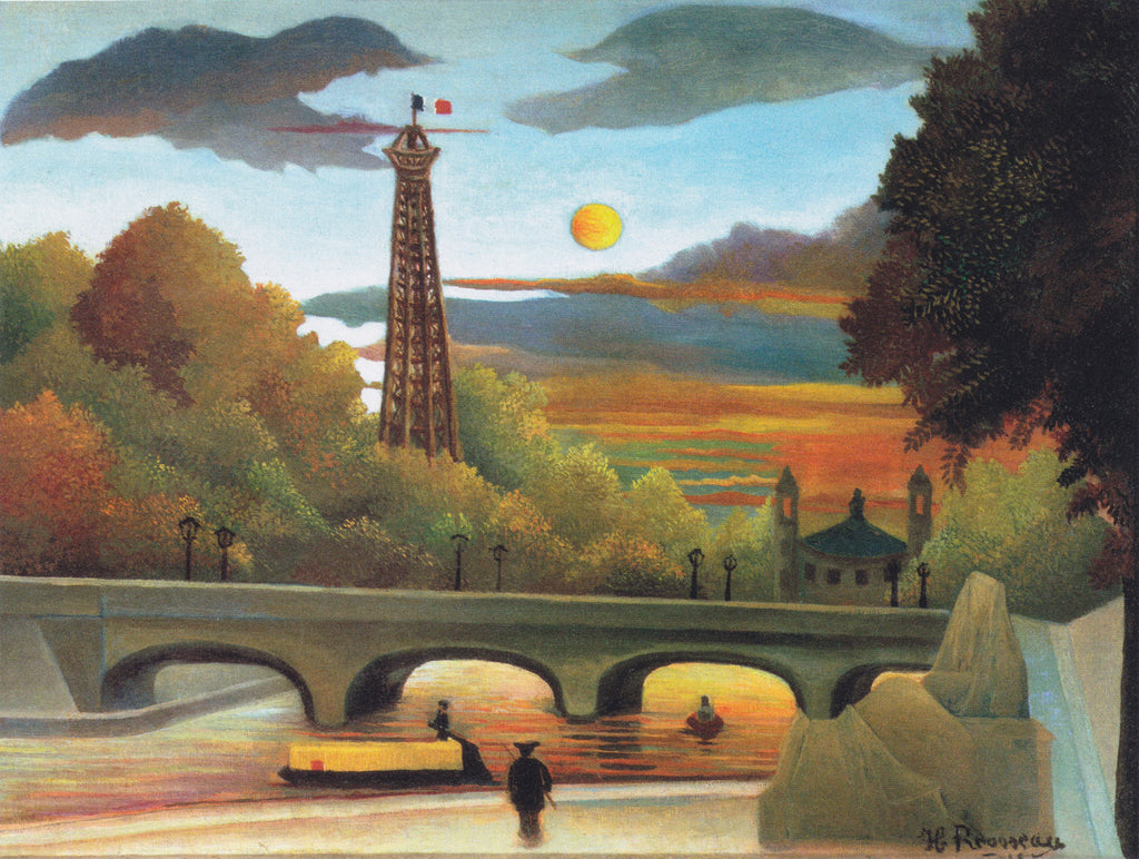 Oversized póló (Henri Rousseau - The Seine and the Eiffel Tower in the Sunset)