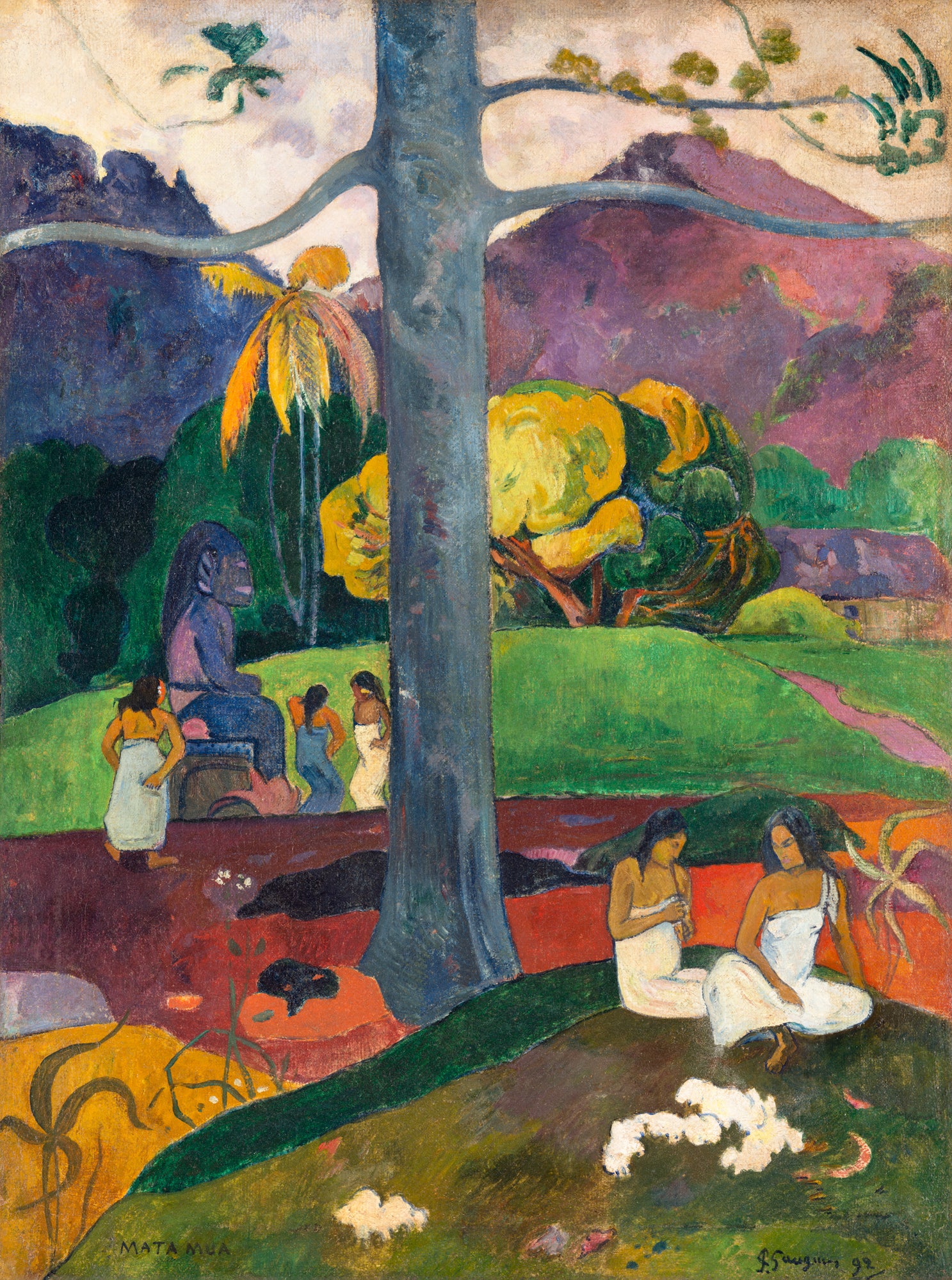 Női ujjatlan magasnyakú body (Paul Gauguin - In Old Times)