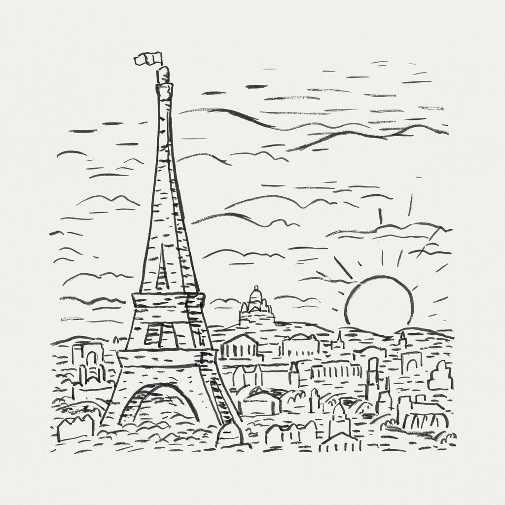 Hosszú női ruha (Leo Gestel - View of the Eiffel Tower in Paris)