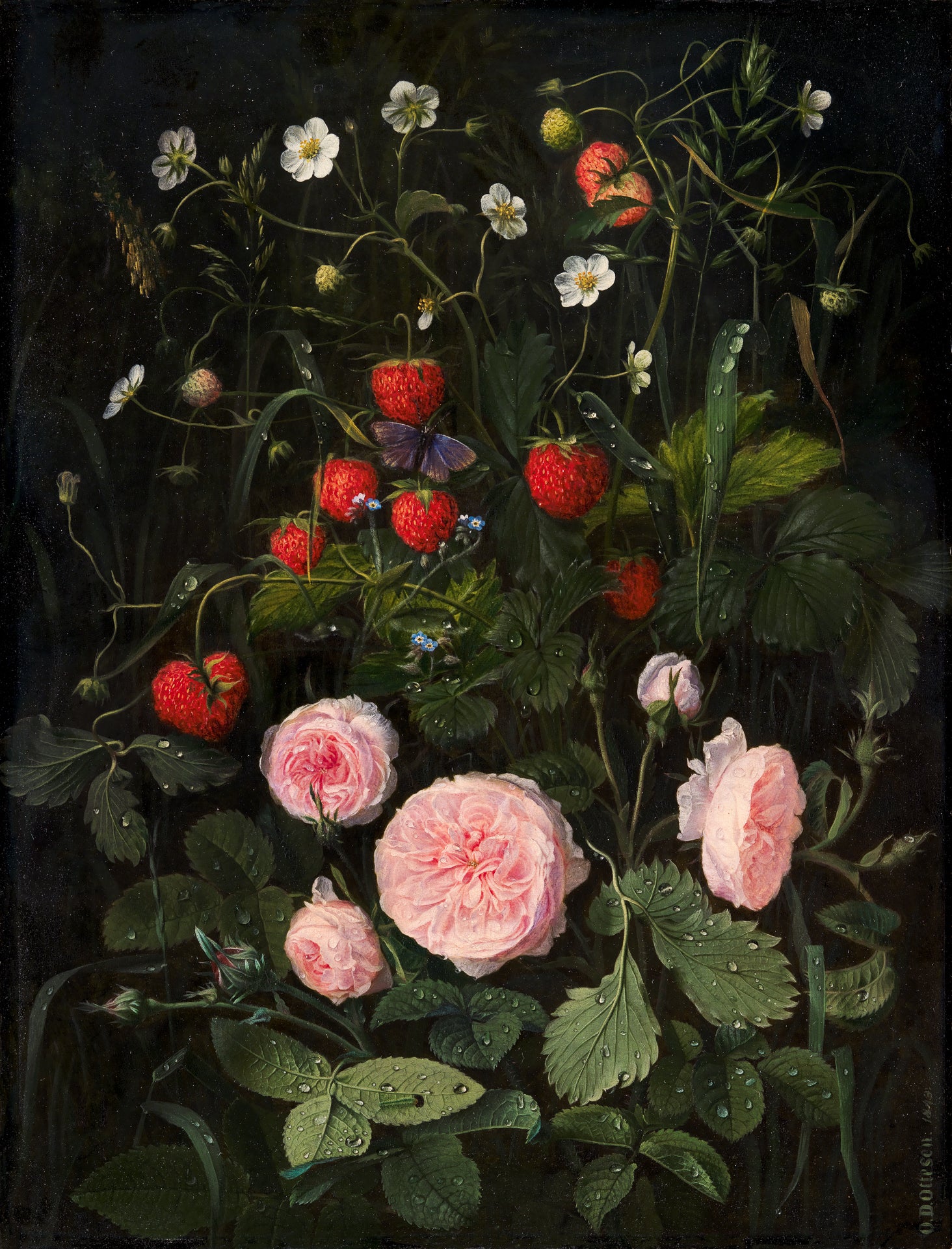 Hosszú női ruha (O.D. Ottesen - Still Life with Roses and Strawberries)