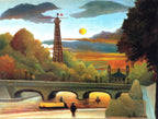 Vászon tornazsák ( Henri Rousseau - The Seine and the Eiffel Tower in the Sunset )