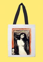 Fehér vászontáska fekete fogantyúval (Edvard Munch - Madonna)
