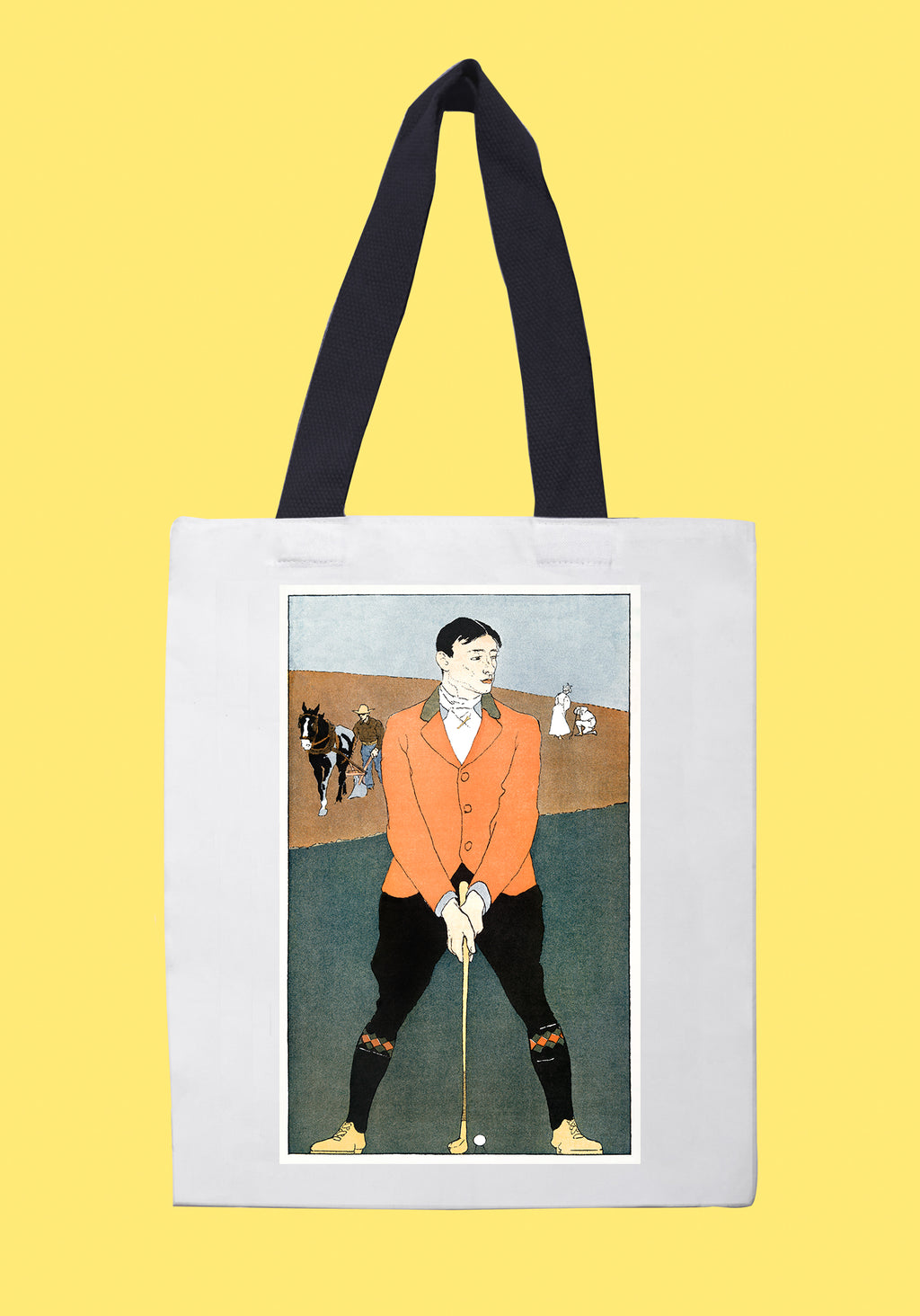 Fehér vászontáska fekete fogantyúval (Edward Penfield - Harper's, April)