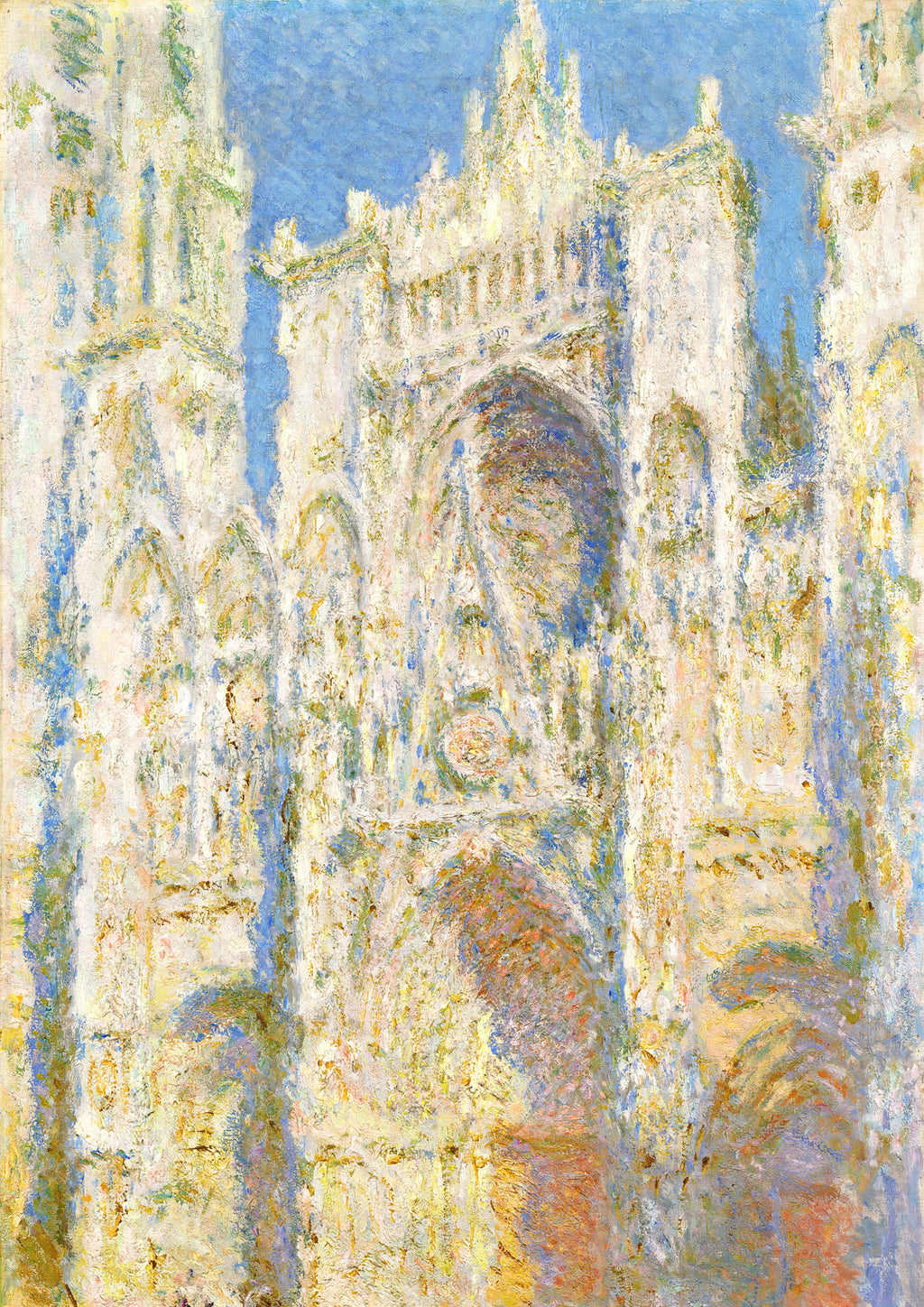 Fehér vászontáska kék fogantyúval (Claude Monet- Rouen Cathedral)