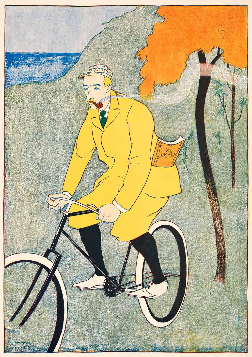 Vázlat füzet (A4) (Edward Penfield - Man riding bicycle)