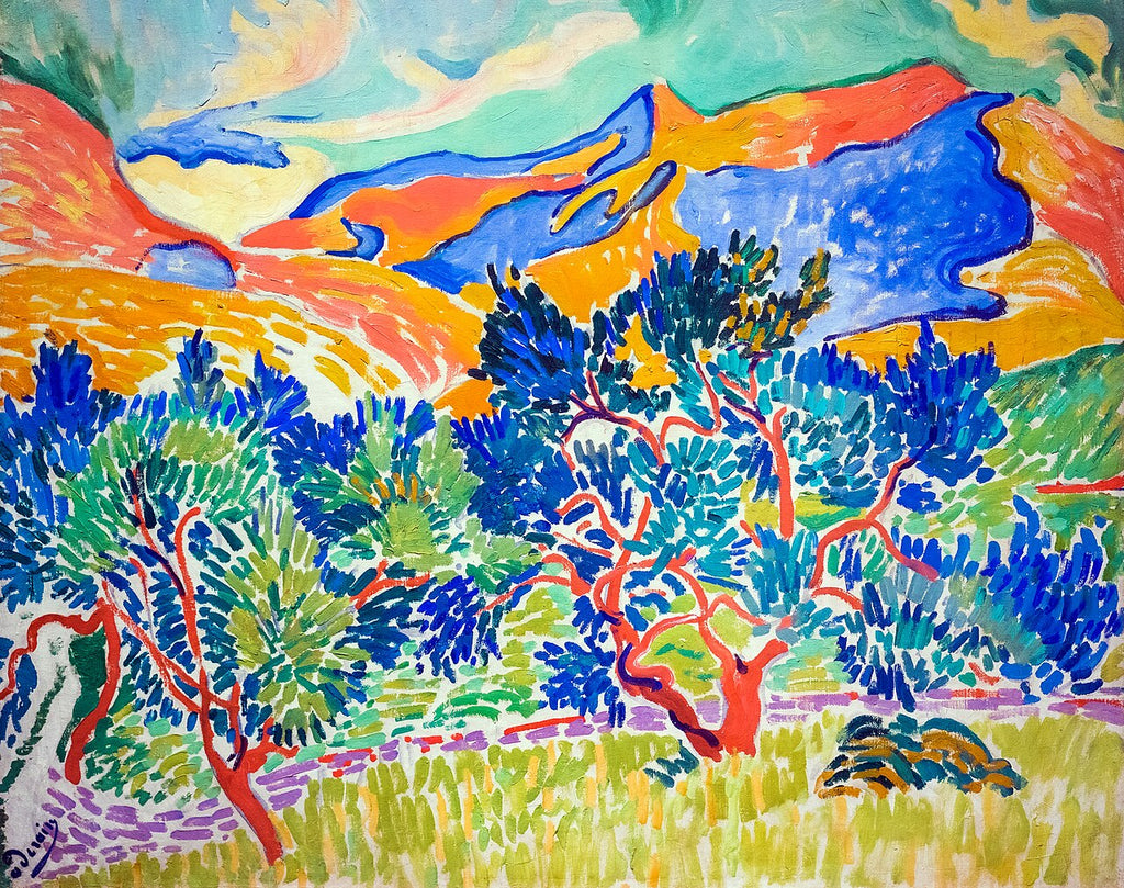 Kontrasztos férfi póló ( André Derain - Montagnes à Collioure )