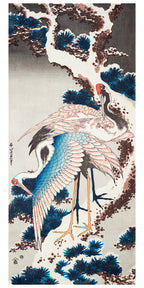 Törölköző (Katsushika Hokusai - Two Cranes On A Snow-covered Pine Tree)