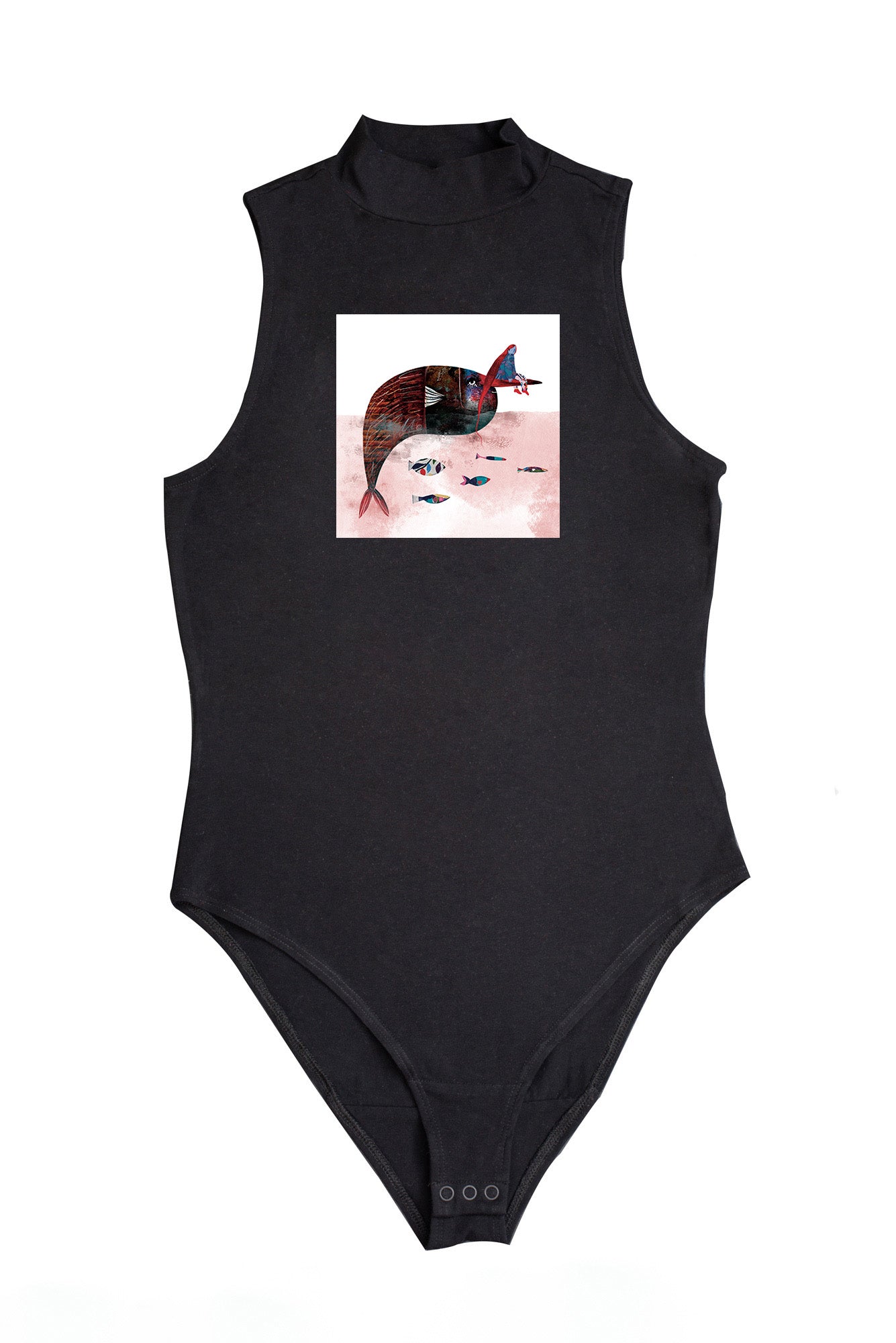 Női ujjatlan magasnyakú body ( Korcsog Réka - Óriáshal és a lány )