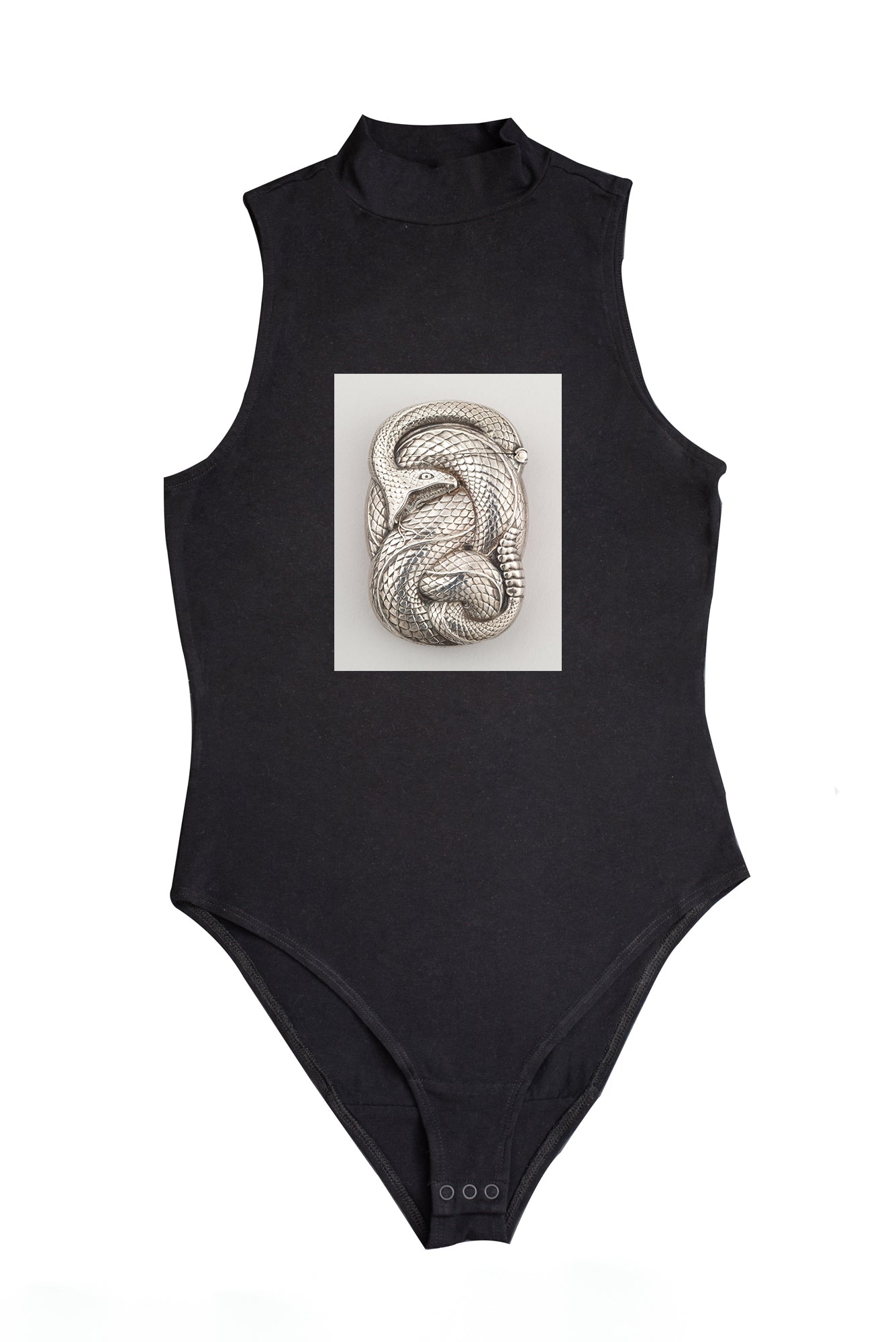 Női ujjatlan magasnyakú body (William B. Kerr - Coiled Rattlesnake)