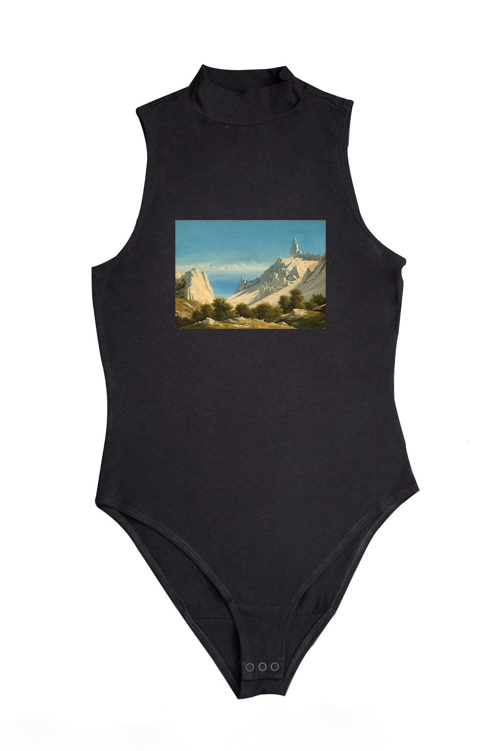 Női ujjatlan magasnyakú body (Georg Emil Libert- View of Sommerspiret, the Cliffs of Møn)