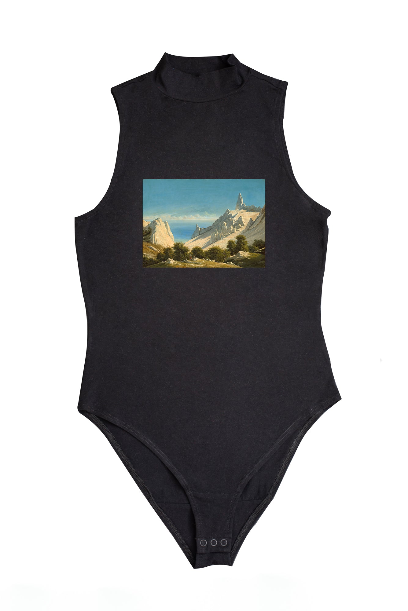 Női ujjatlan magasnyakú body (Georg Emil Libert- View of Sommerspiret, the Cliffs of Møn)