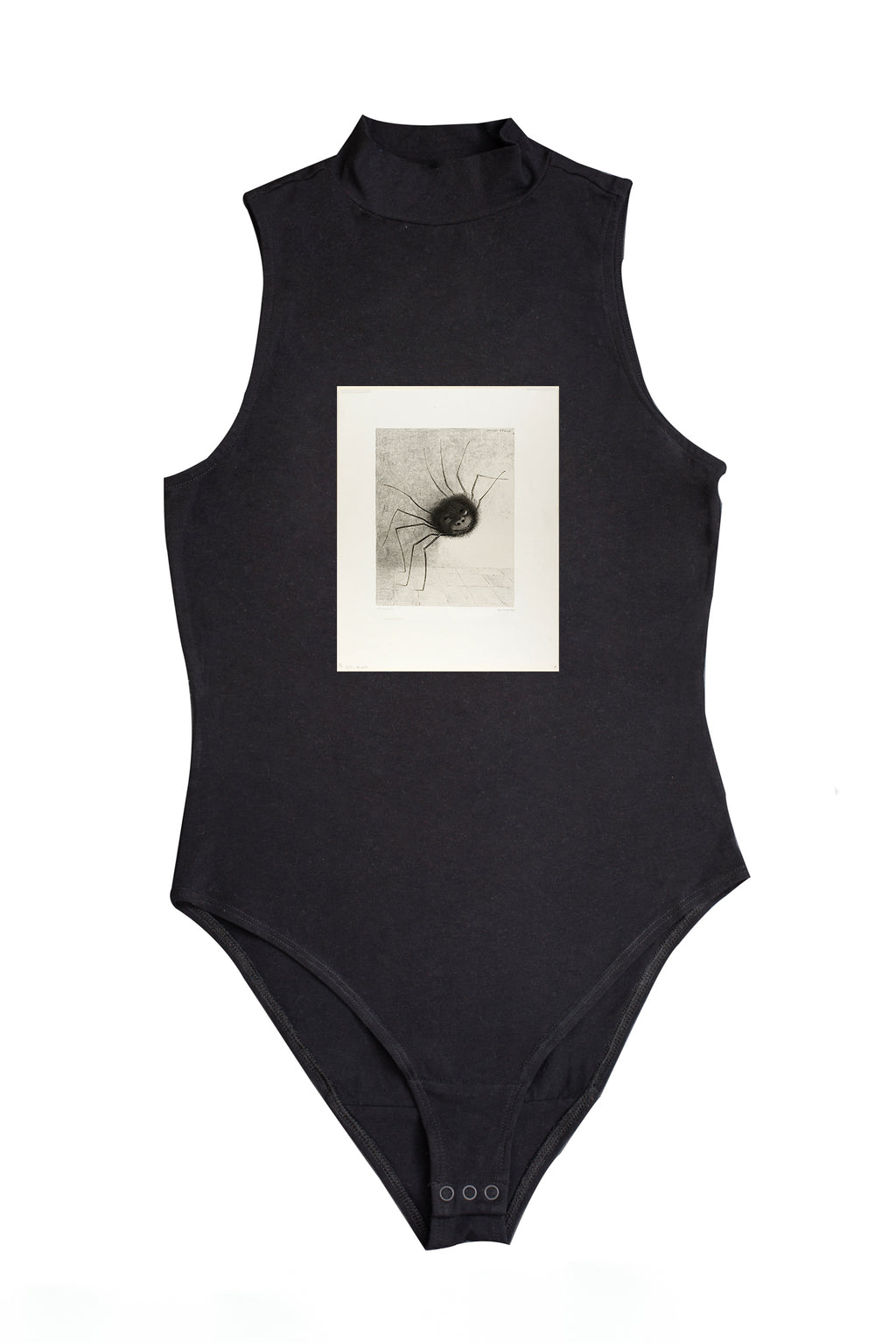Női ujjatlan magasnyakú body (Odilon Redon- Araignée)