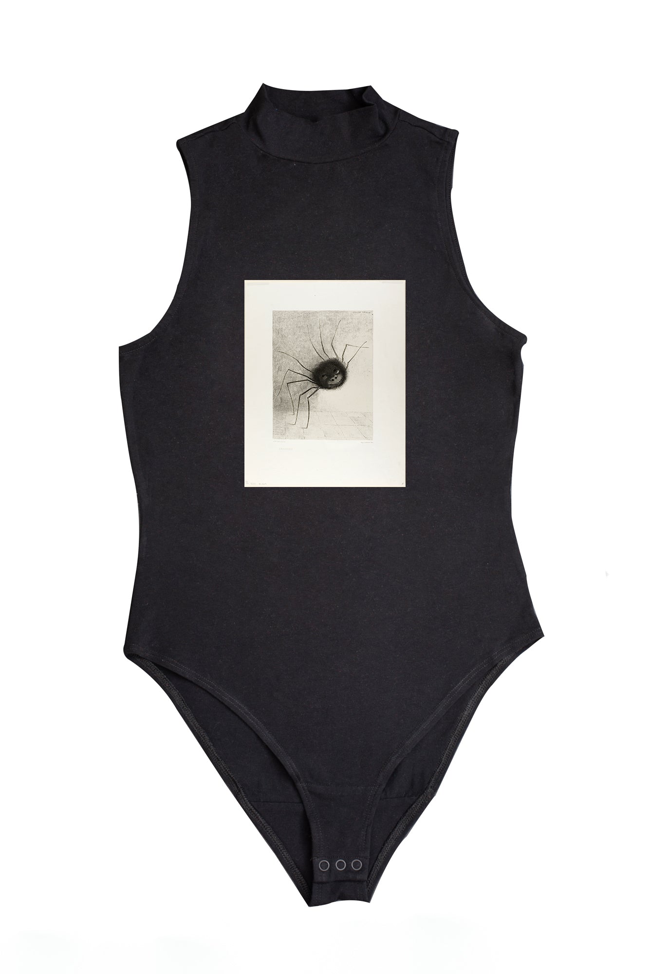 Női ujjatlan magasnyakú body (Odilon Redon- Araignée)