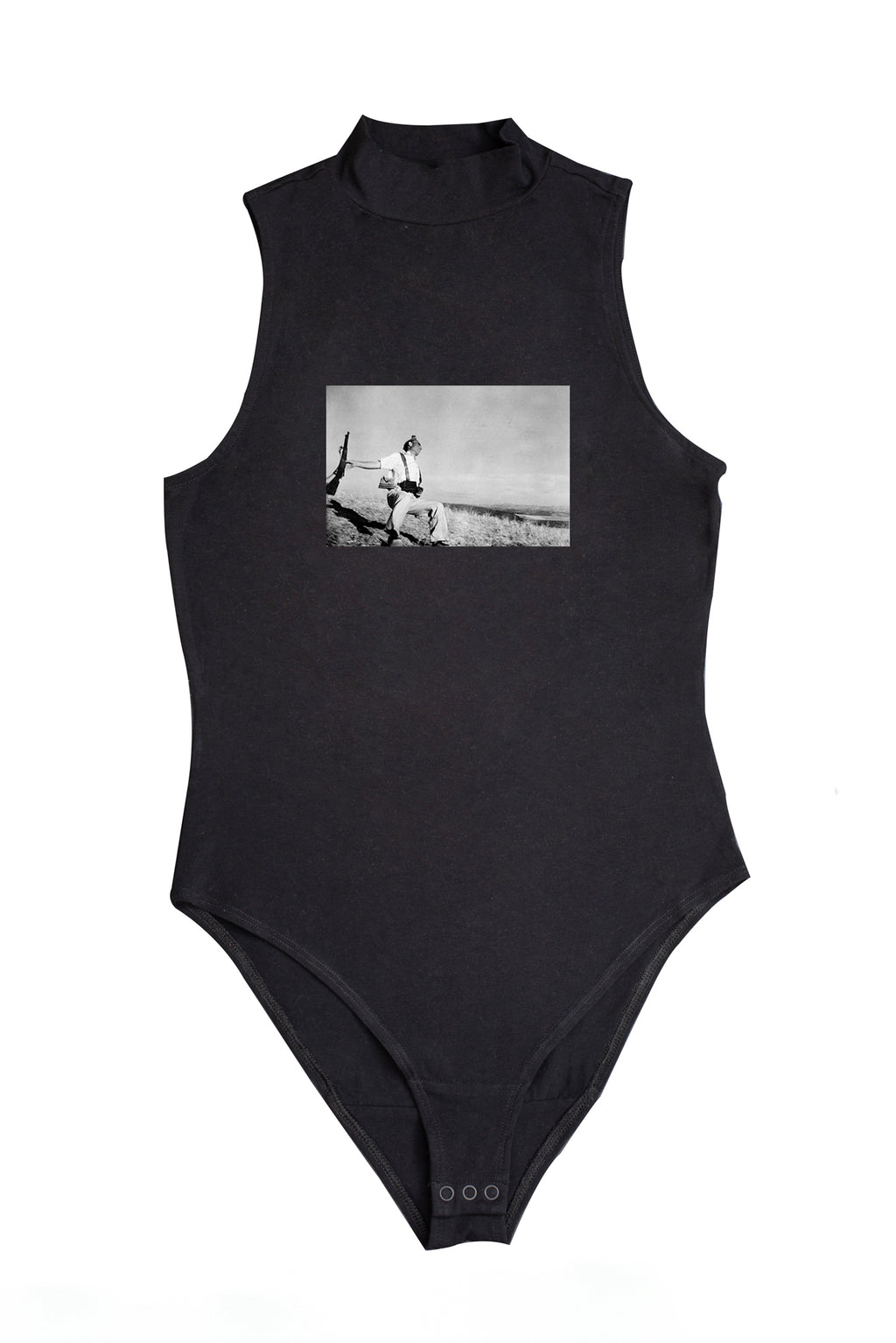 Női ujjatlan magasnyakú body (  Robert Capa - A milicista halála )