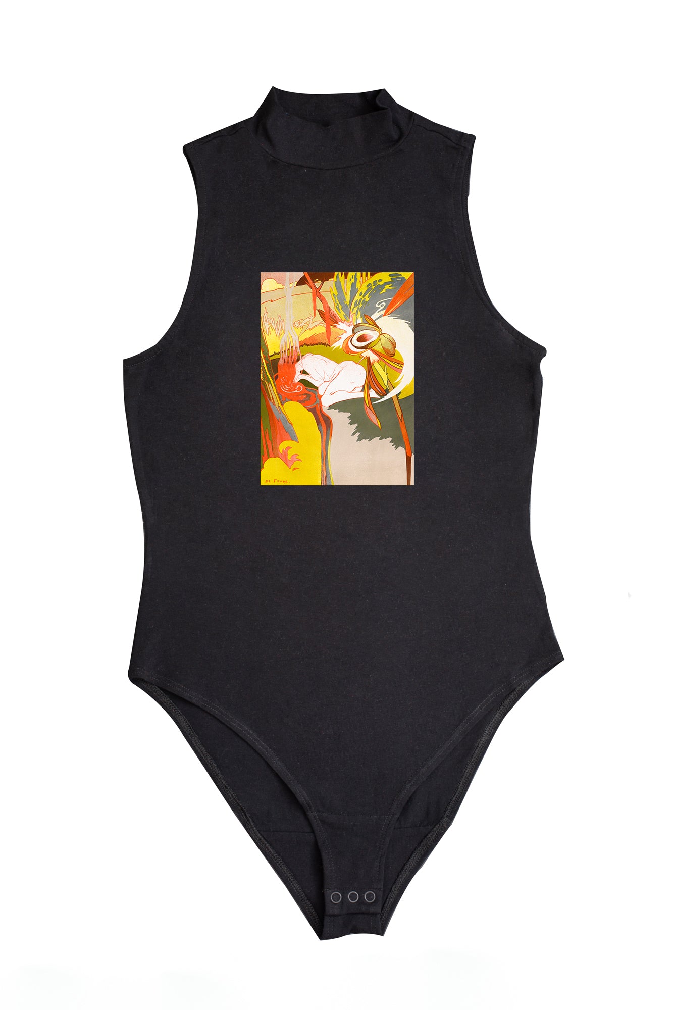 Női ujjatlan magasnyakú body (Georges de Feure - The source of evil)