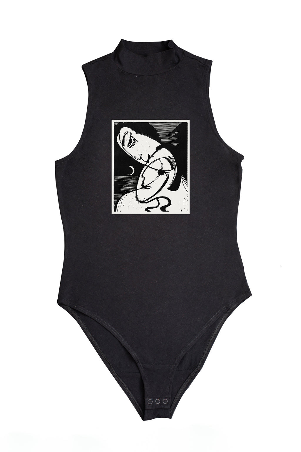 Női ujjatlan magasnyakú body (Ernst Ludwig Kirchner - The kiss)