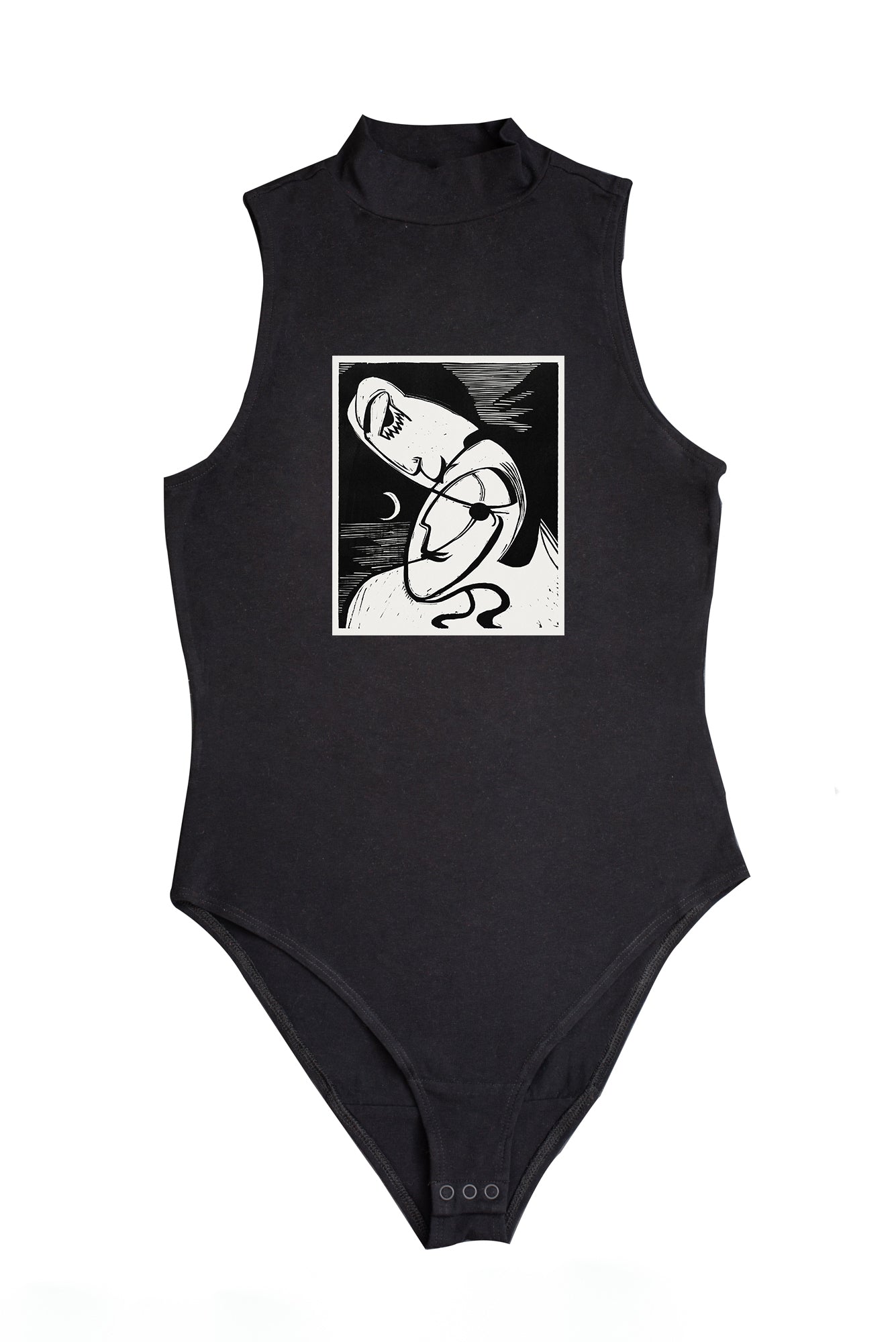 Női ujjatlan magasnyakú body (Ernst Ludwig Kirchner - The kiss)