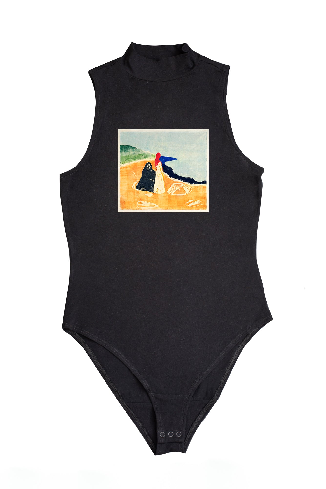 Női ujjatlan magasnyakú body (Edvard Munch - Two Women on the Shore)