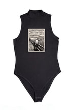 Női ujjatlan magasnyakú body (Edvard Munch-The Scream (Black and White))