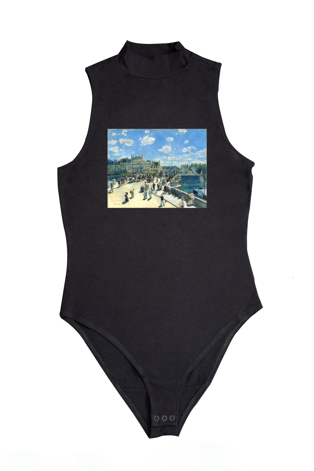 Női ujjatlan magasnyakú body (Pierre-Auguste Renoir - Pont Neuf)