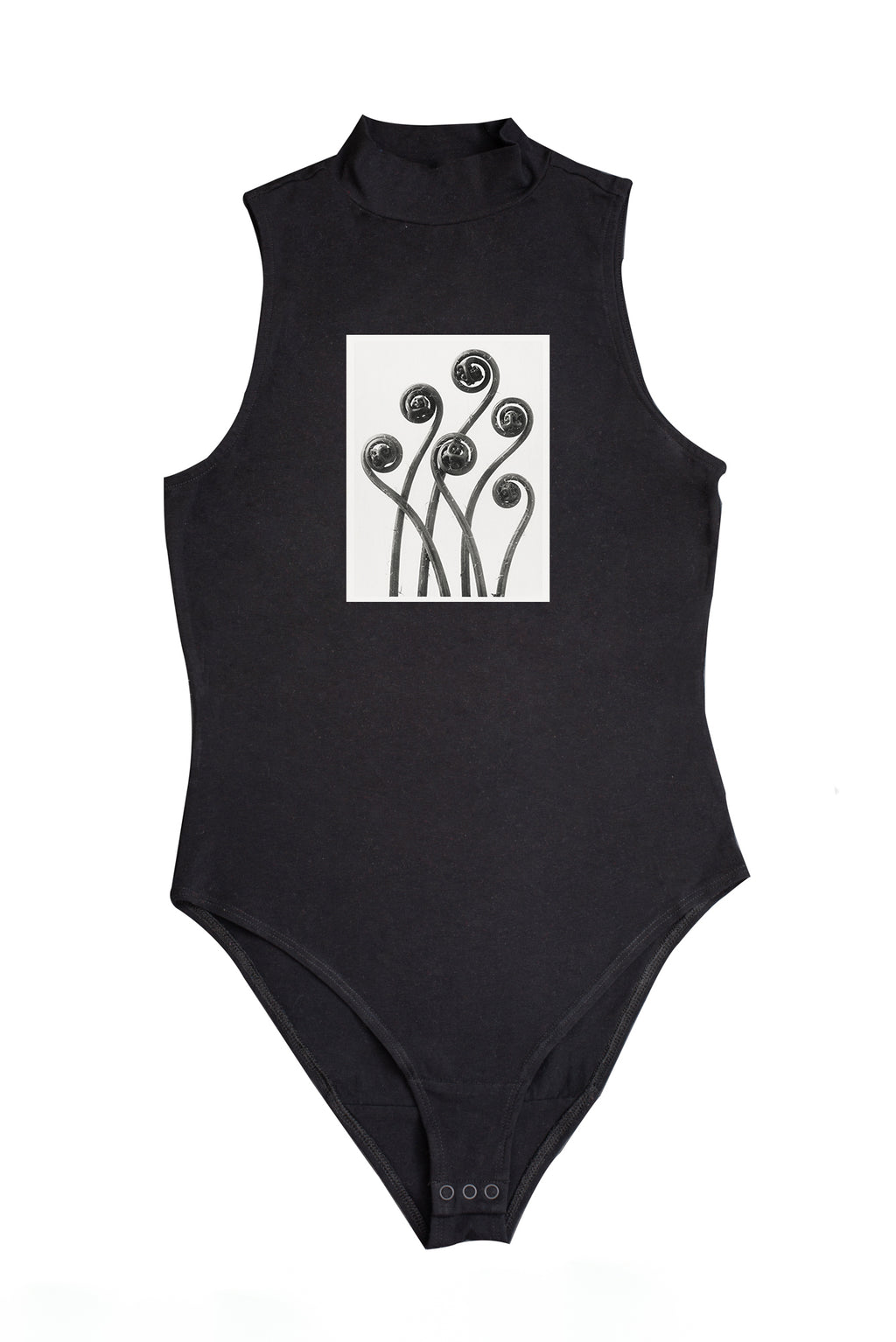 Női ujjatlan magasnyakú body (Karl Blossfeldt - Adiantum pedatum)