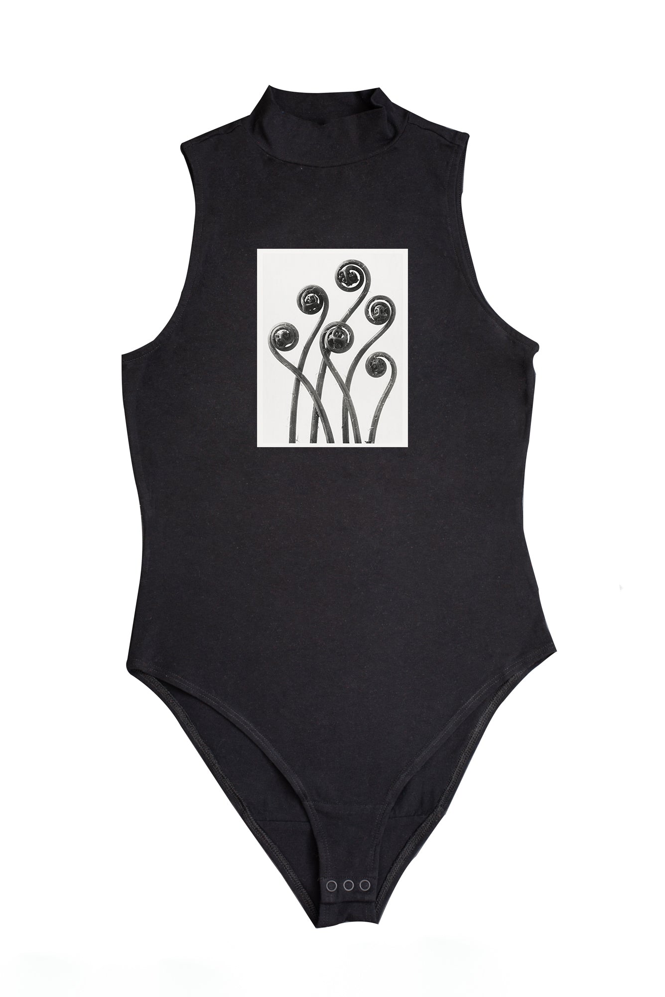 Női ujjatlan magasnyakú body (Karl Blossfeldt - Adiantum pedatum)