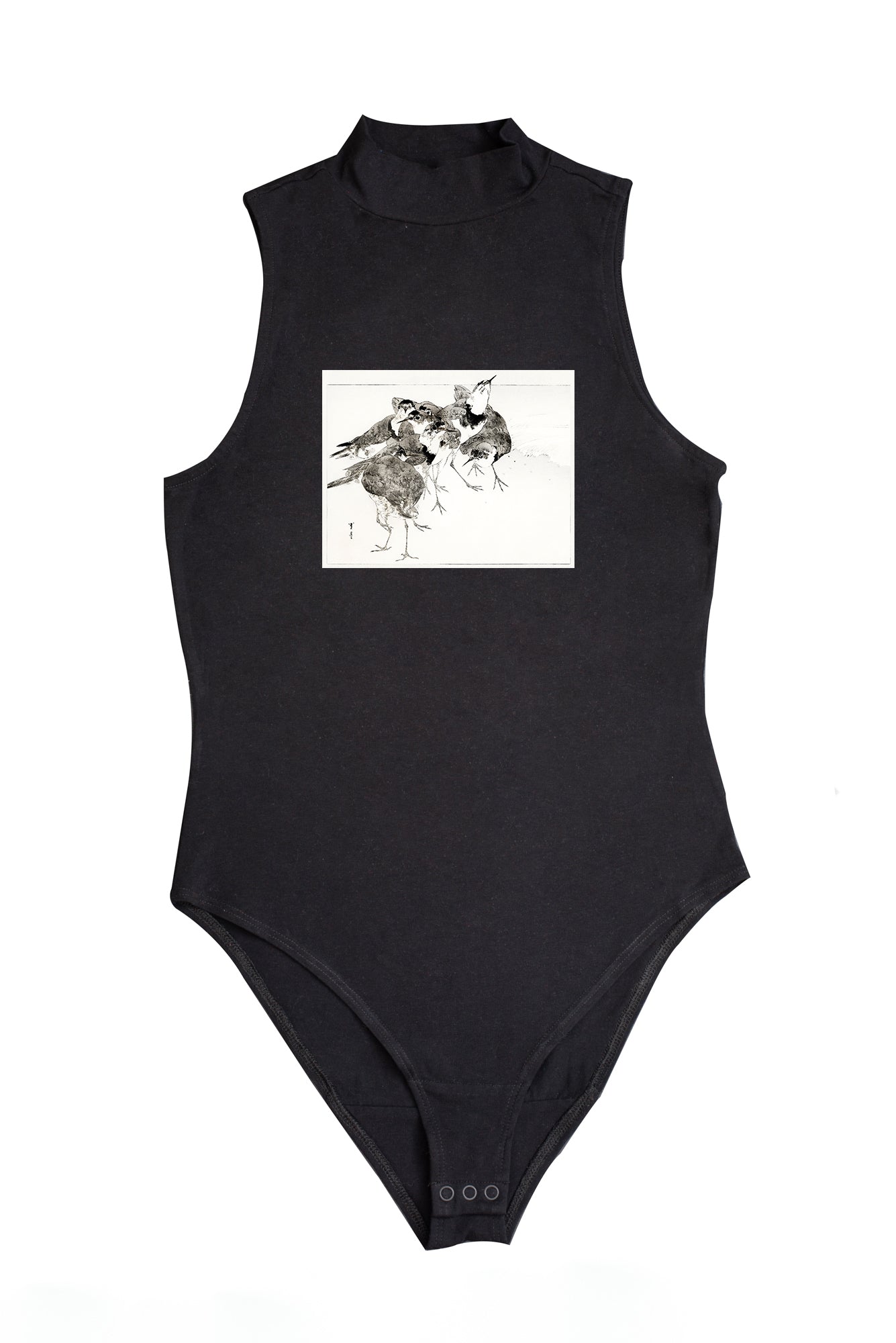 Női ujjatlan magas nyakú body (Bijutsu Sekai - Little Ringed Plover)