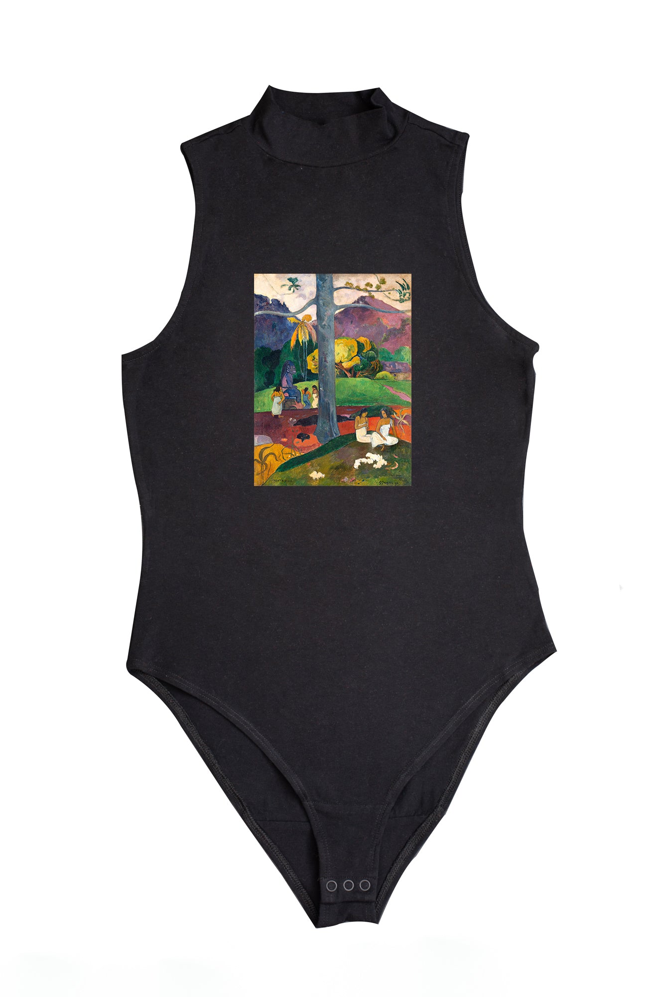 Női ujjatlan magasnyakú body (Paul Gauguin - In Old Times)
