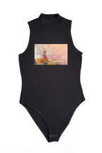 Női ujjatlan magasnyakú body (Georges de Feure- Landscape with Windmill)