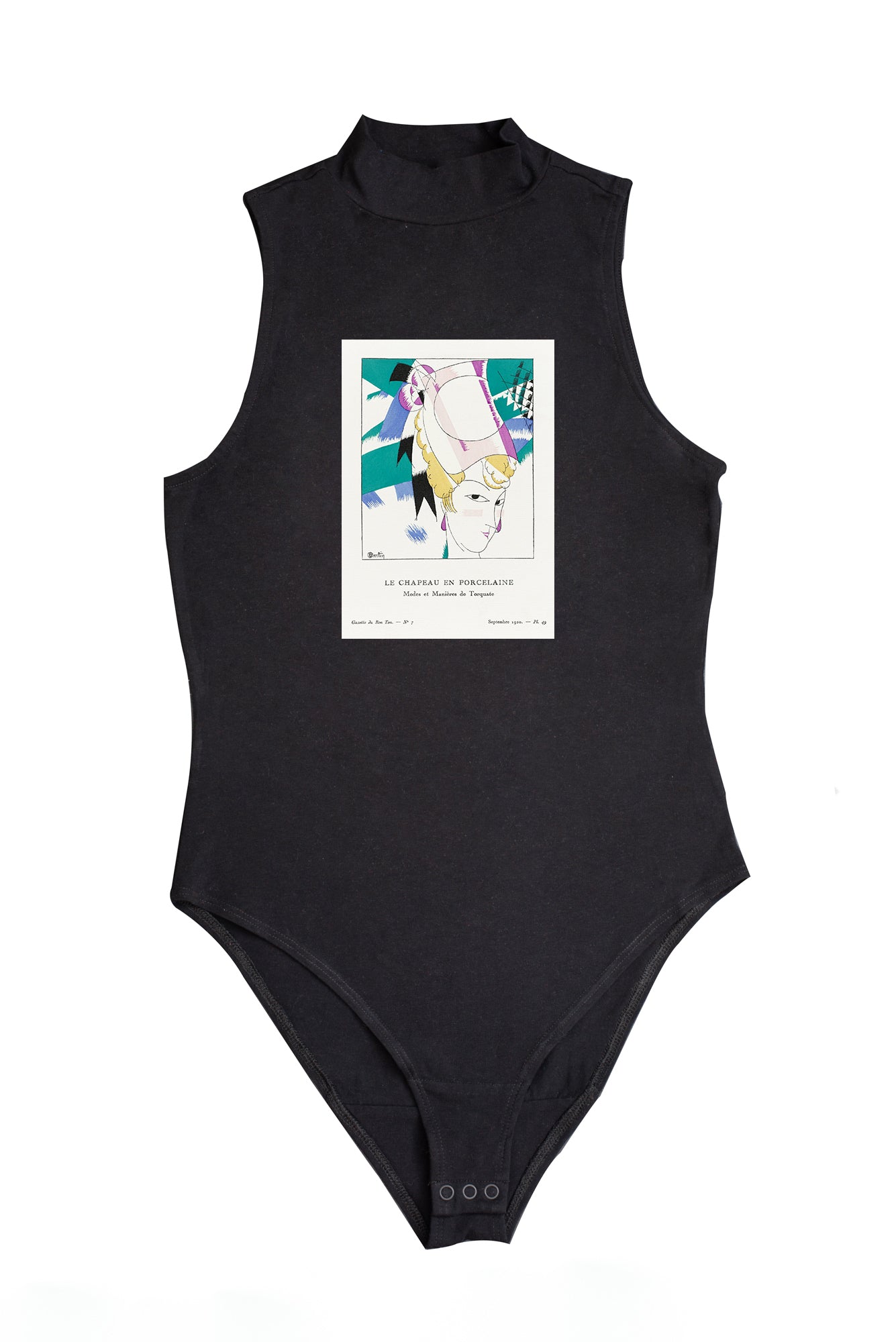 Női ujjatlan magasnyakú body (Charles Martin-Le Chapeau en Porcelaine)