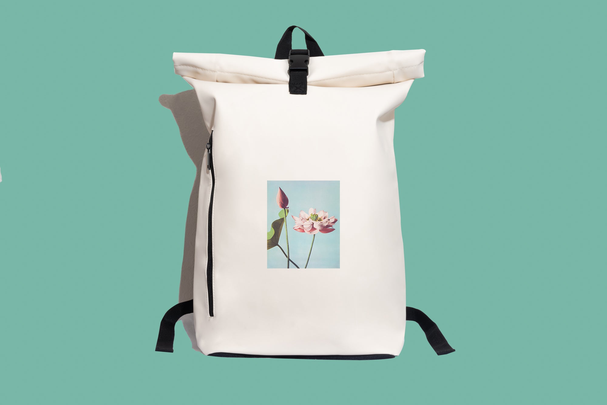 Modern stílusú hátizsák laptop zsebbel (Ogawa Kazumasa - Lotus Flowers)