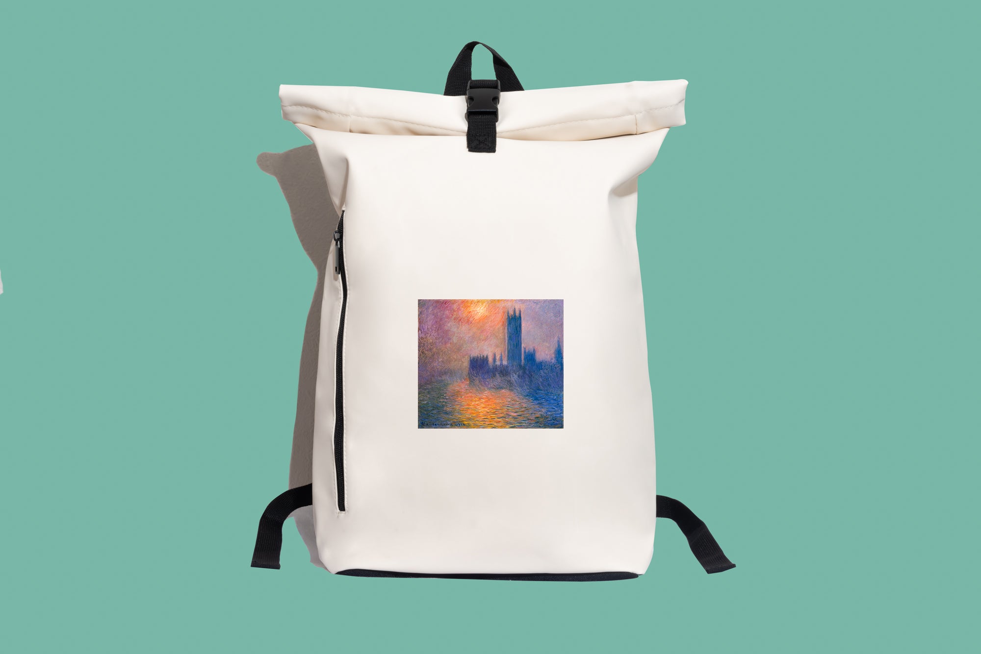 Modern stílusú hátizsák laptop zsebbel (Claude Monet - Houses of Parliament)