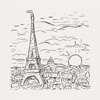 Női trikó (Leo Gestel - View of the Eiffel Tower in Paris)