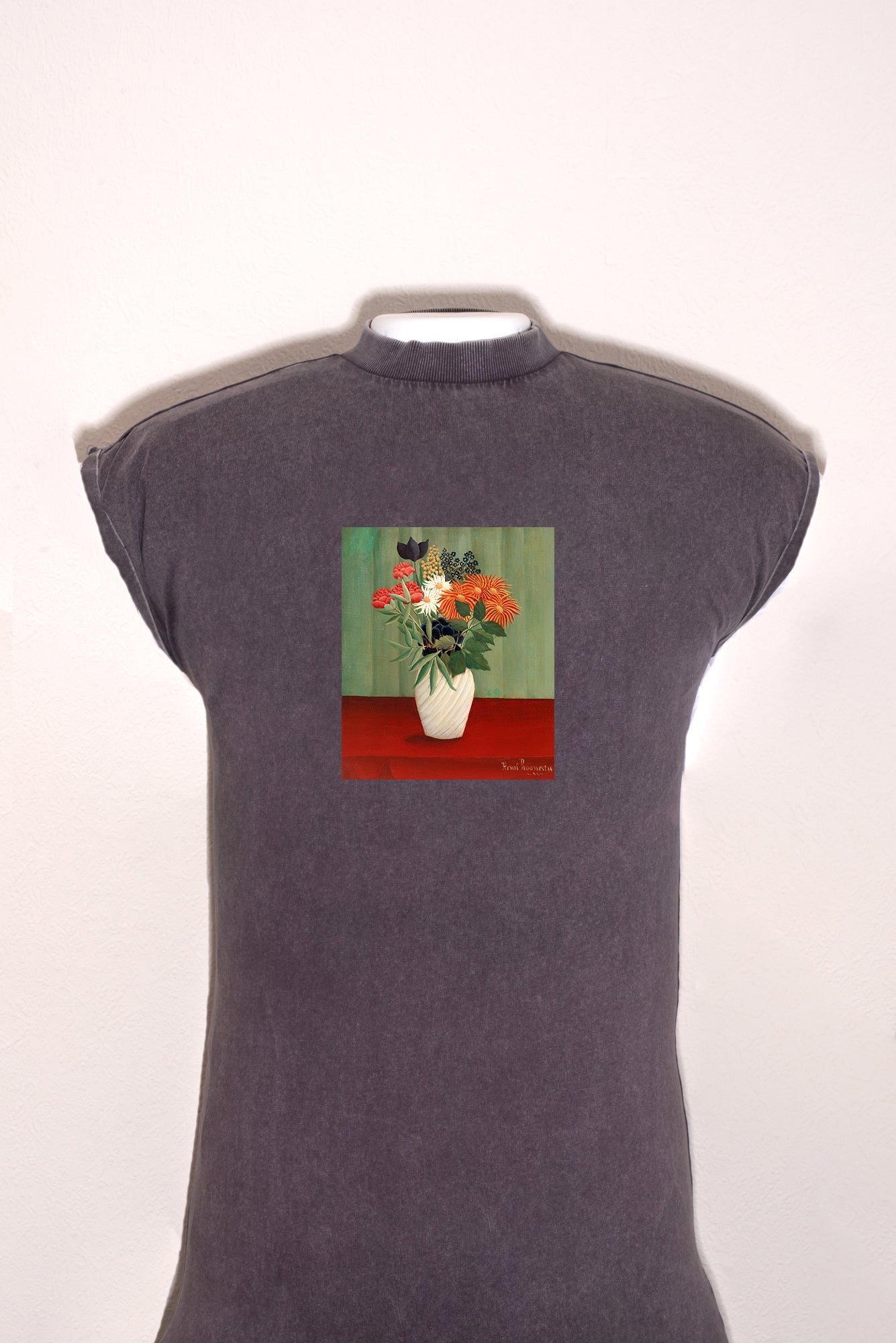 Hosszú női ruha (Henri Rousseau - Bouquet de fleurs aux reines-marguerites et aux tokyos)