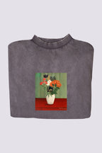 Hosszú női ruha (Henri Rousseau - Bouquet de fleurs aux reines-marguerites et aux tokyos)
