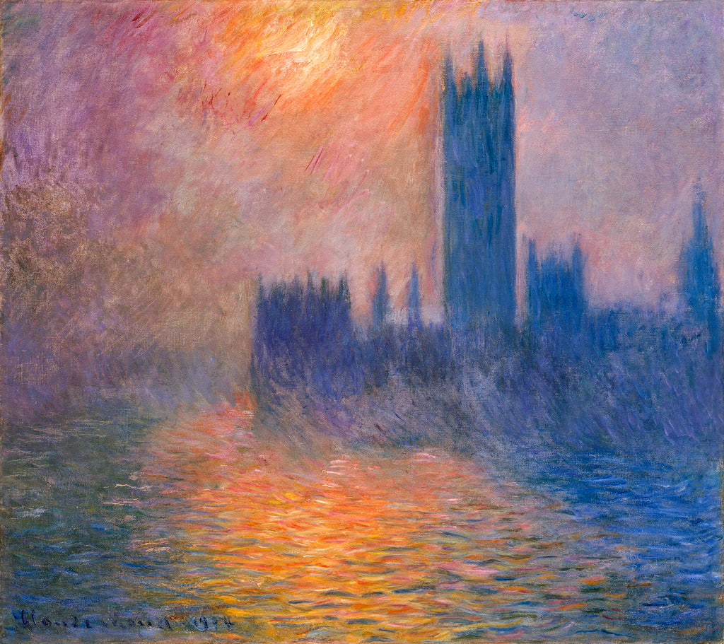 Modern stílusú hátizsák laptop zsebbel (Claude Monet - Houses of Parliament)