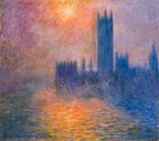 Modern stílusú hátizsák laptop zsebbel (Claude Monet - Houses of Parliament)