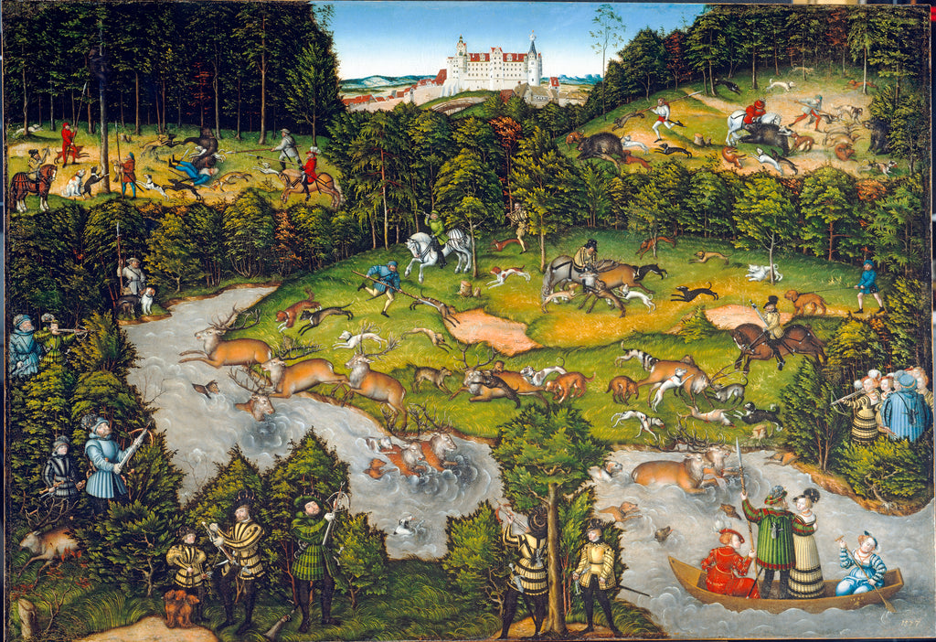 Hosszú ujjú póló (Lucas Cranach the Elder - A Stag Hunt with the Elector Friedrich the Wise of Saxony)