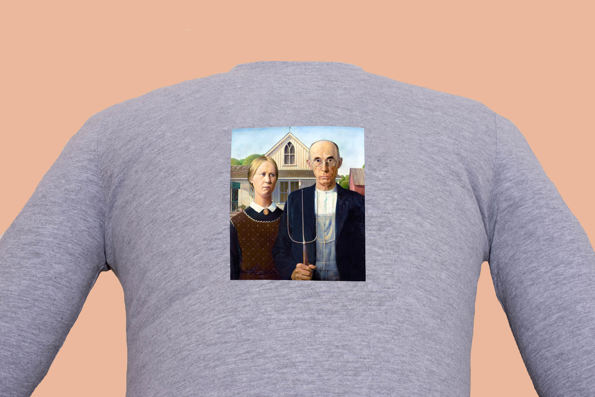 Hosszú ujjú póló (Grant DeVolson Wood - American Gothic)